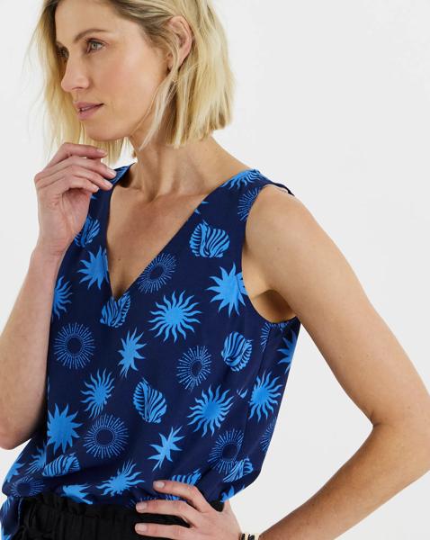 Printed V Neck Vest