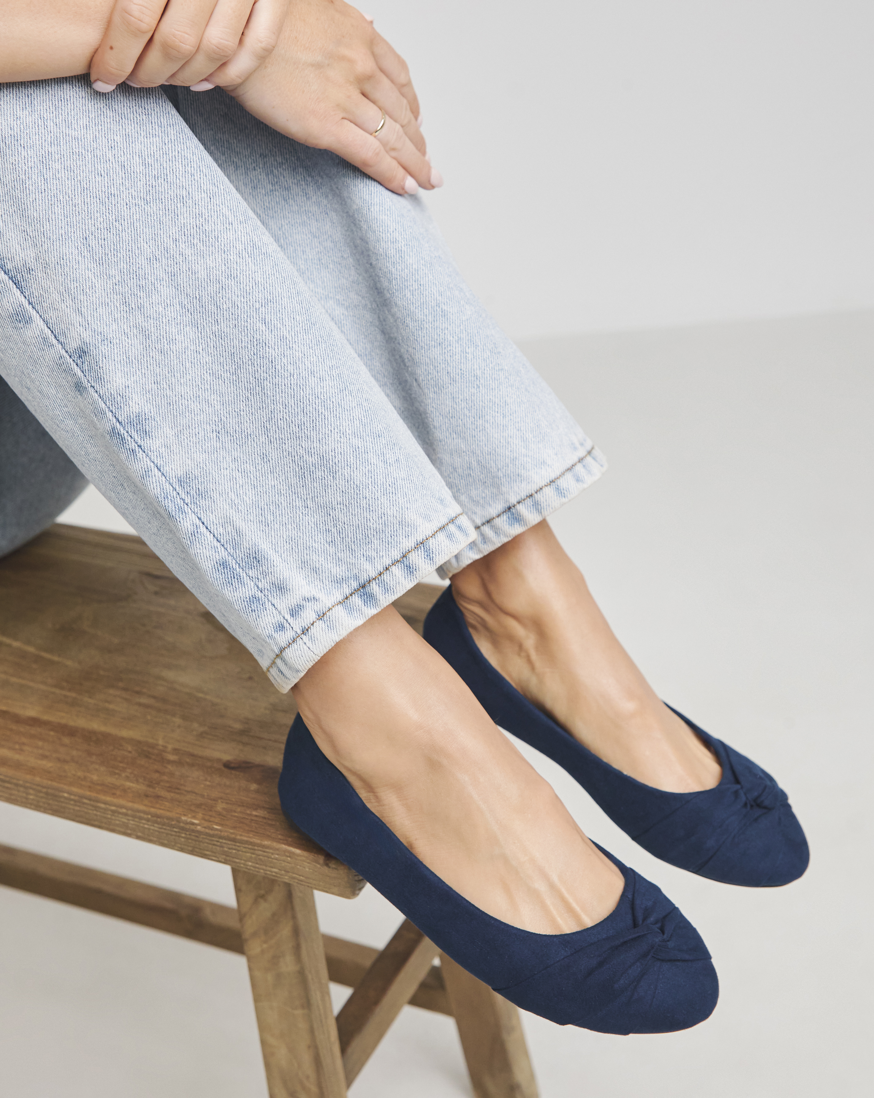 Twist Front Ballerina Shoes Wide Fit