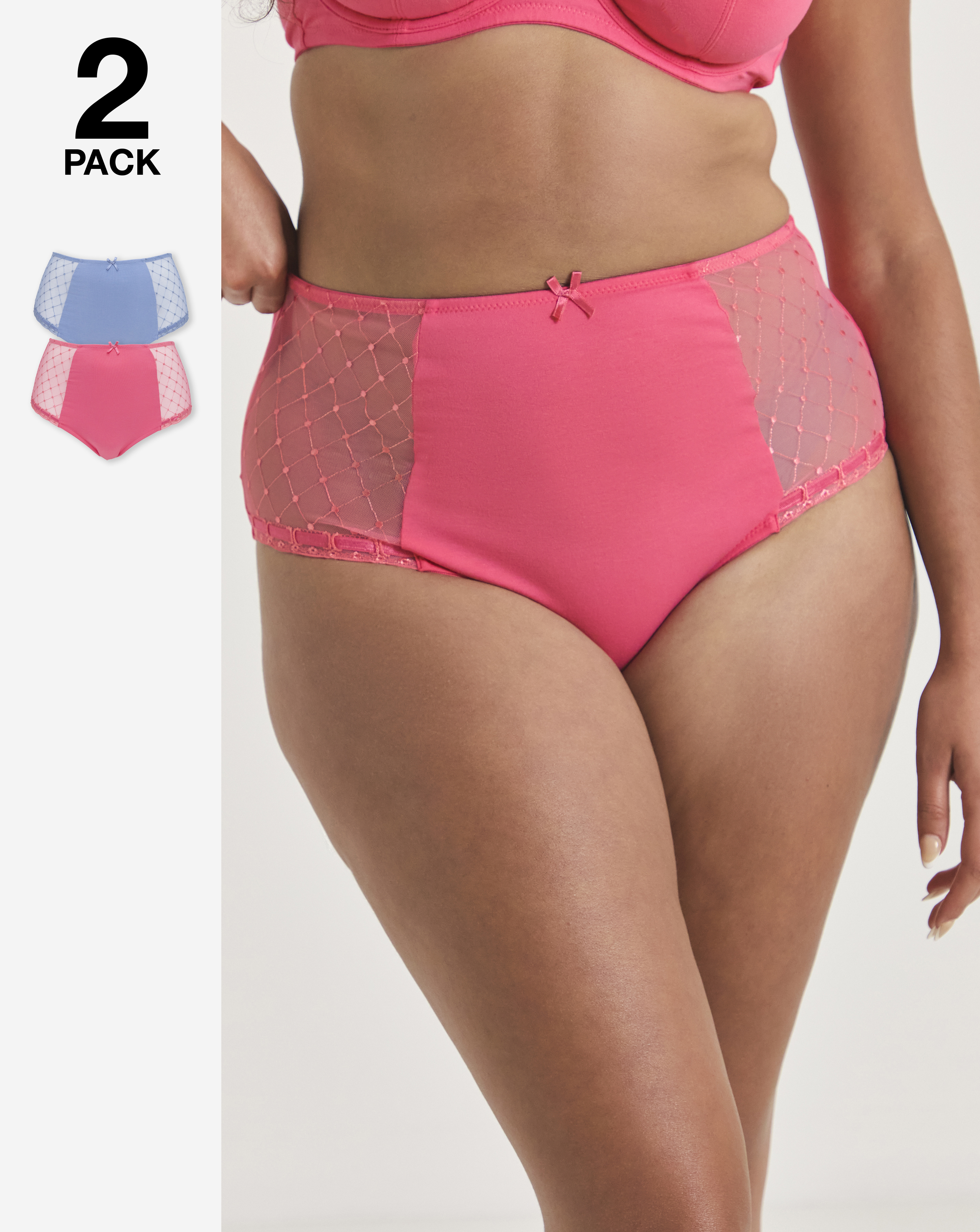 2 Pack Rachel Embroidery Deep Brief