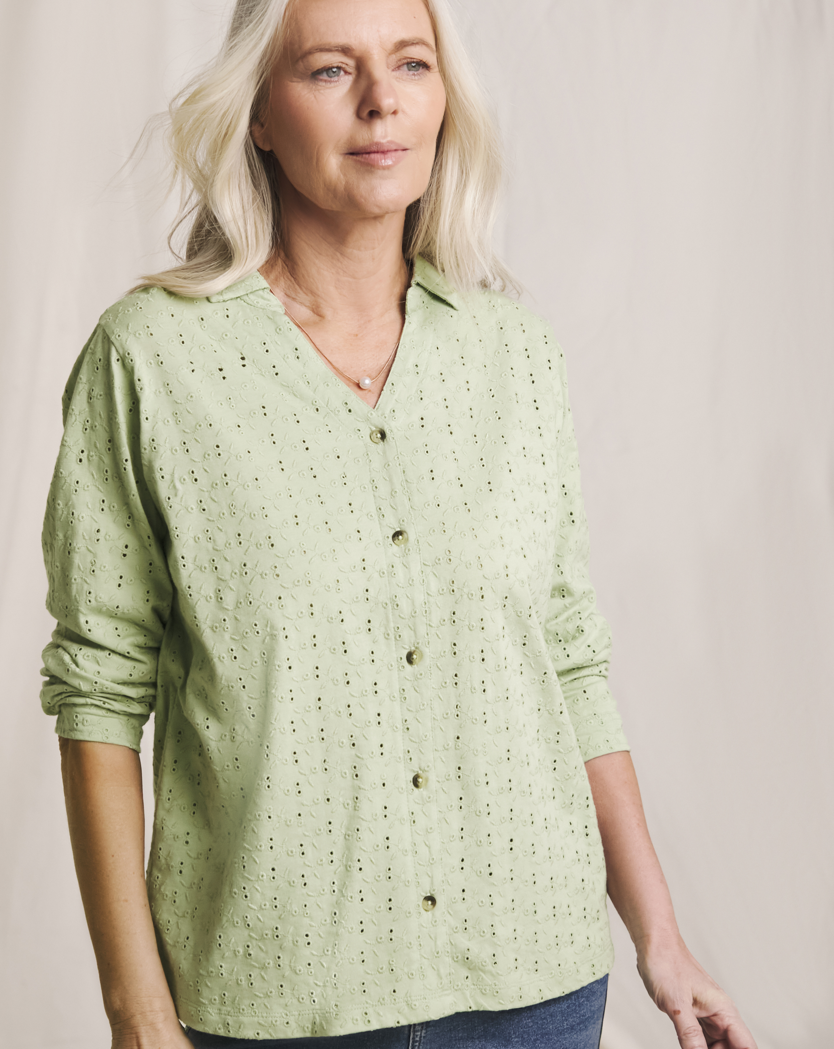 Julipa Pure Cotton Broderie Jersey Shirt
