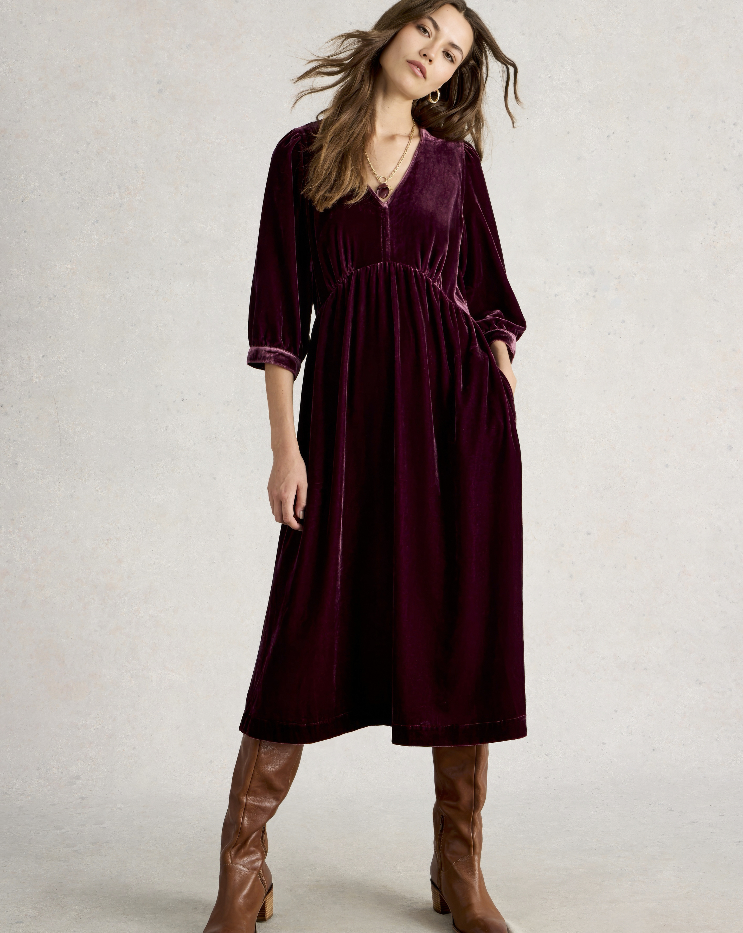 White Stuff Lucy Velvet Dress
