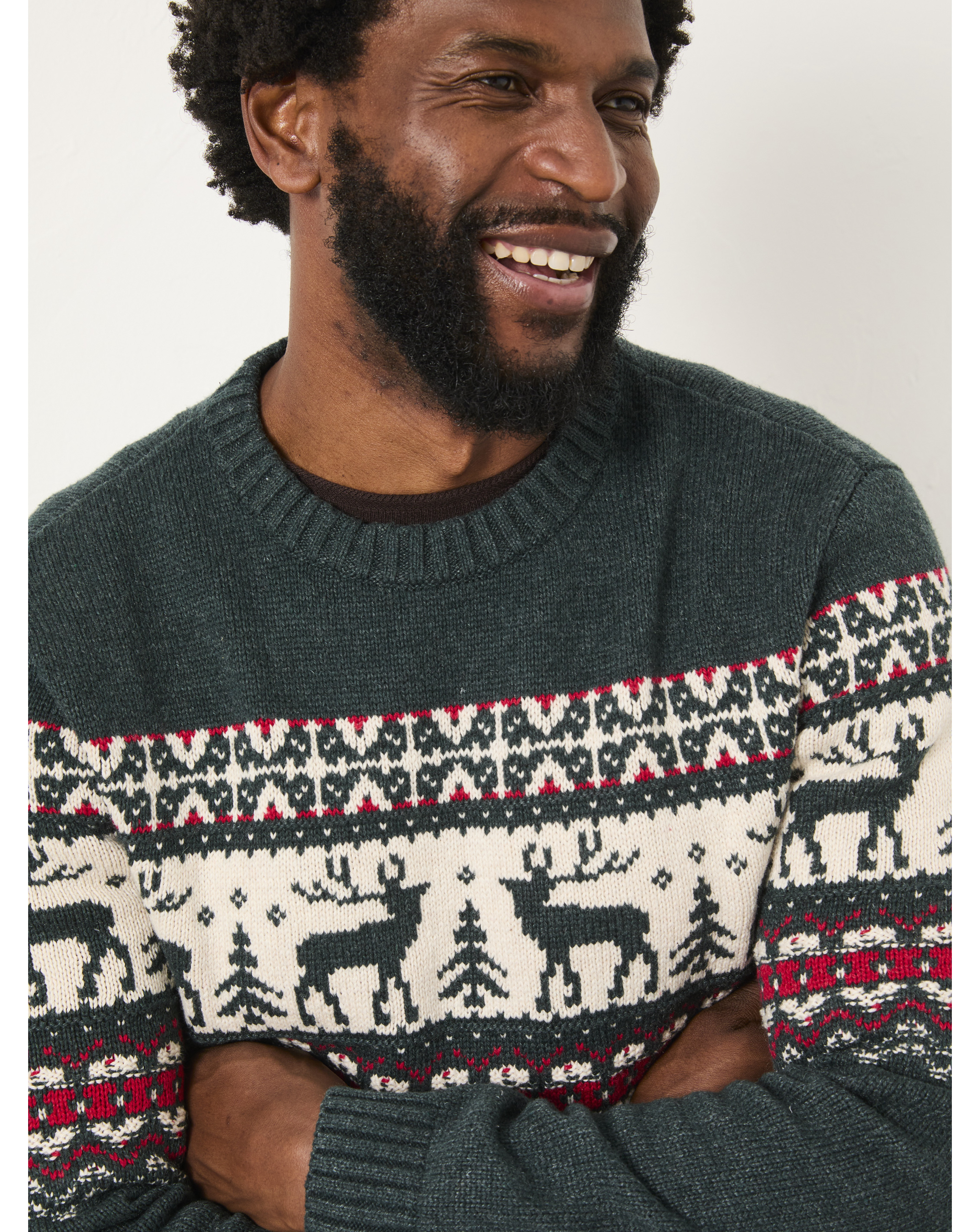 FatFace Reindeer Christmas Jumper