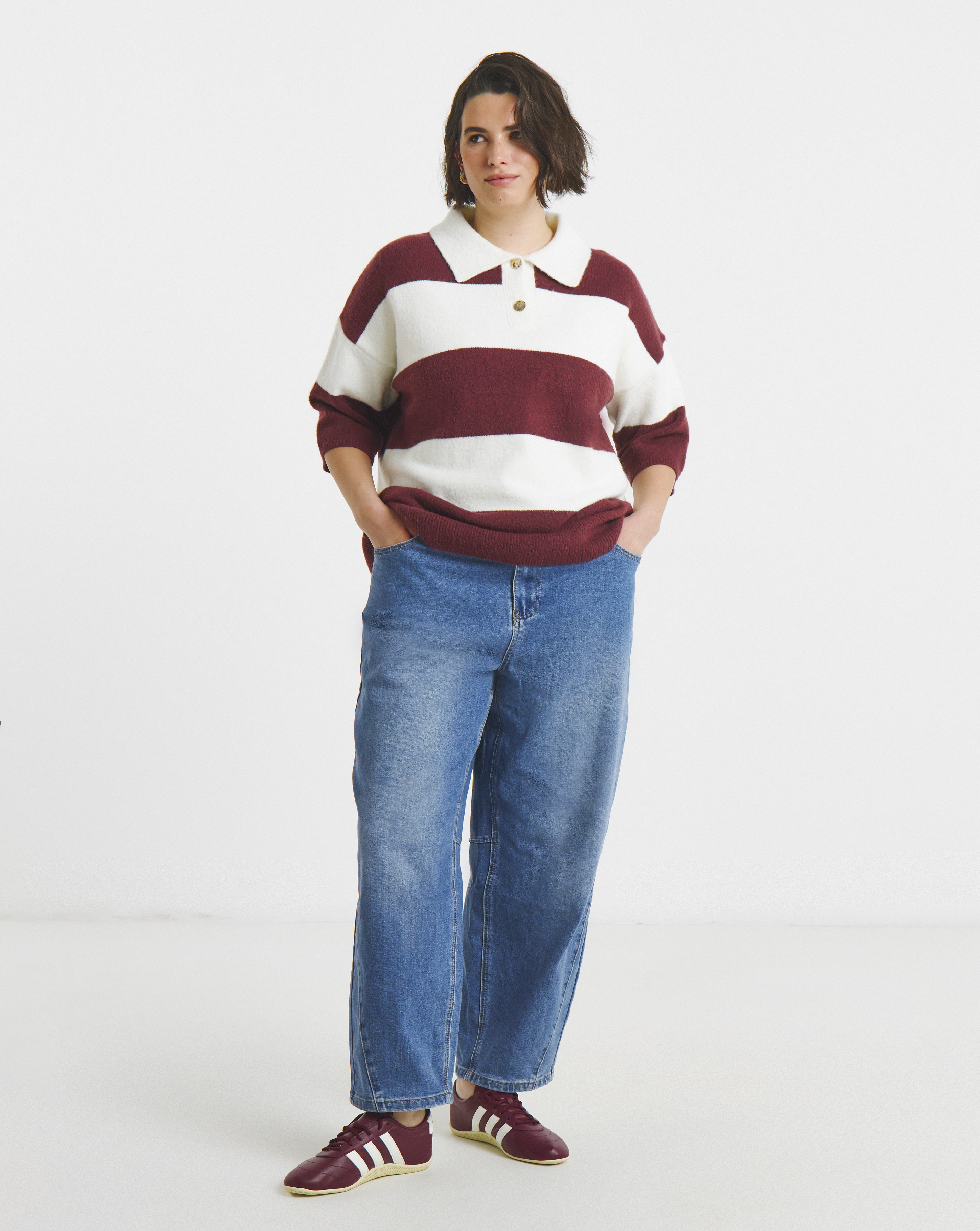 Rugby Stripe Knitted Polo