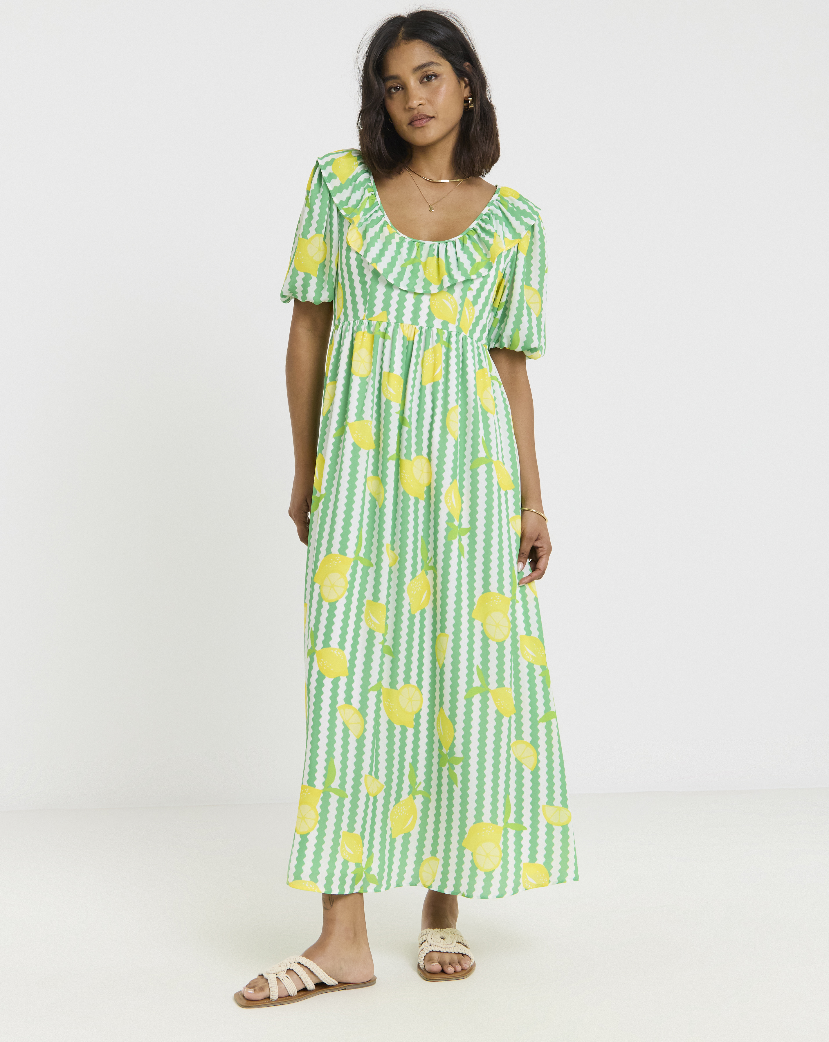 Twisted Wunder Fruit Print Maxi Dress