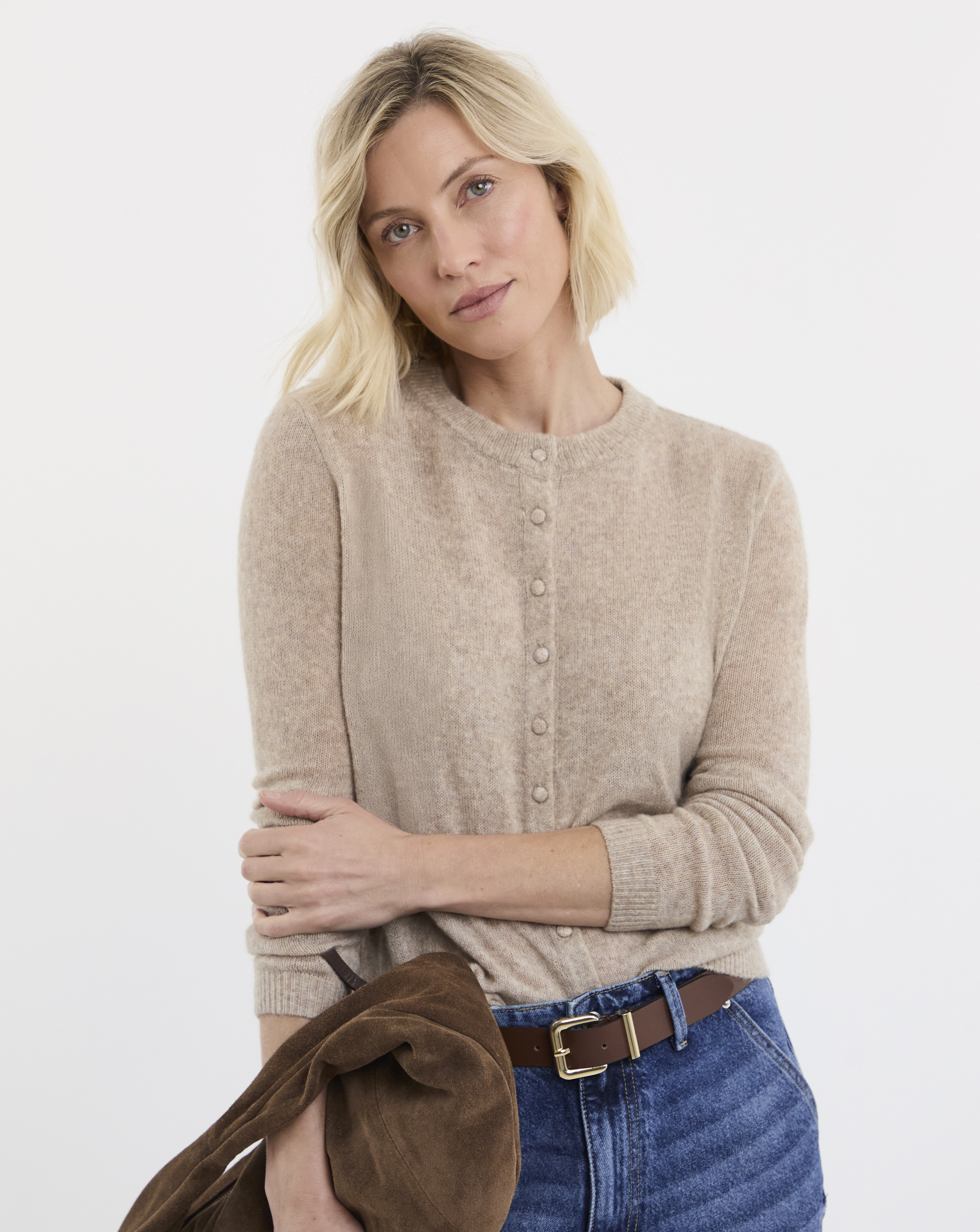 Sheer Crew Neck Cardigan