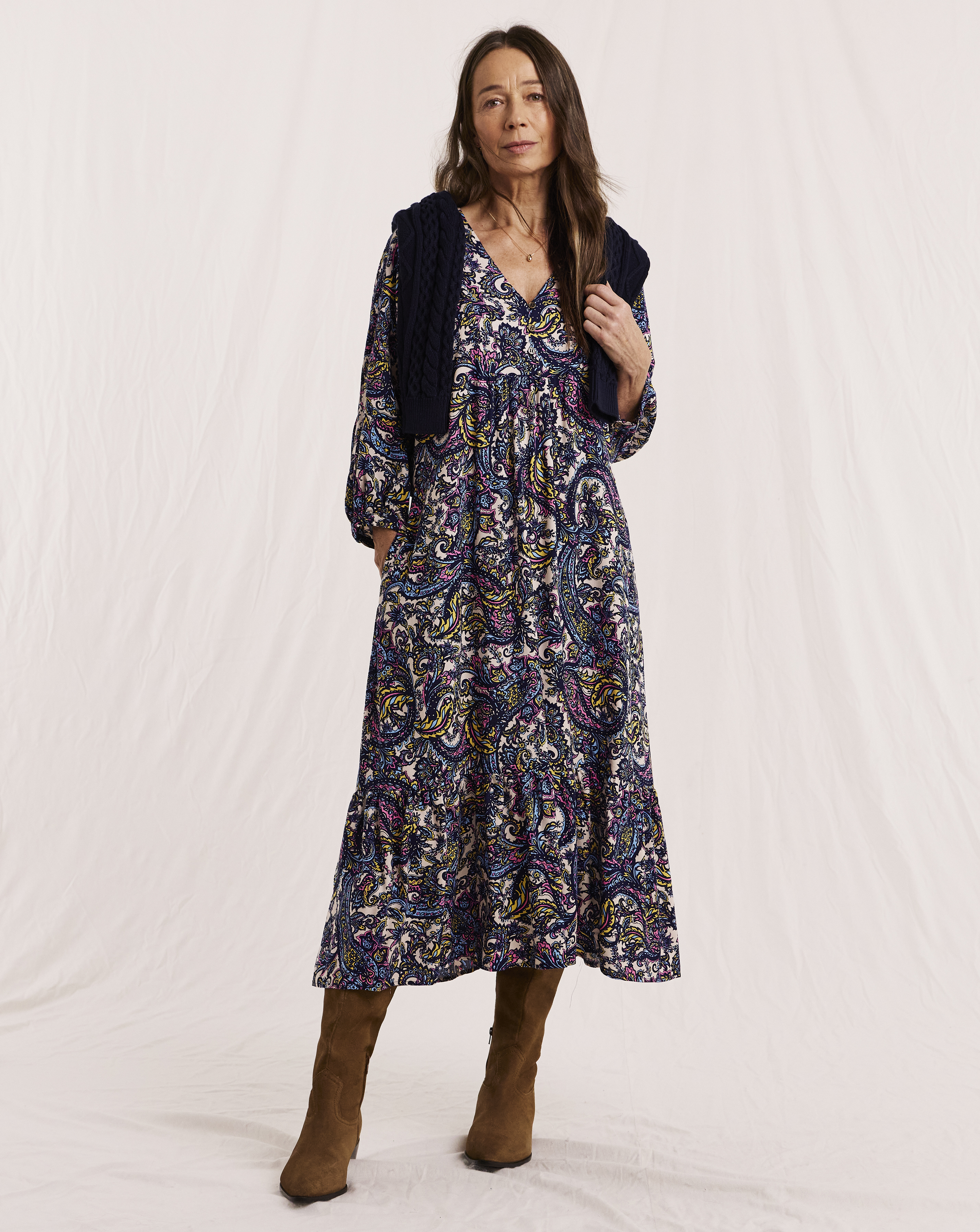 Julipa Printed Tiered Midi Dress