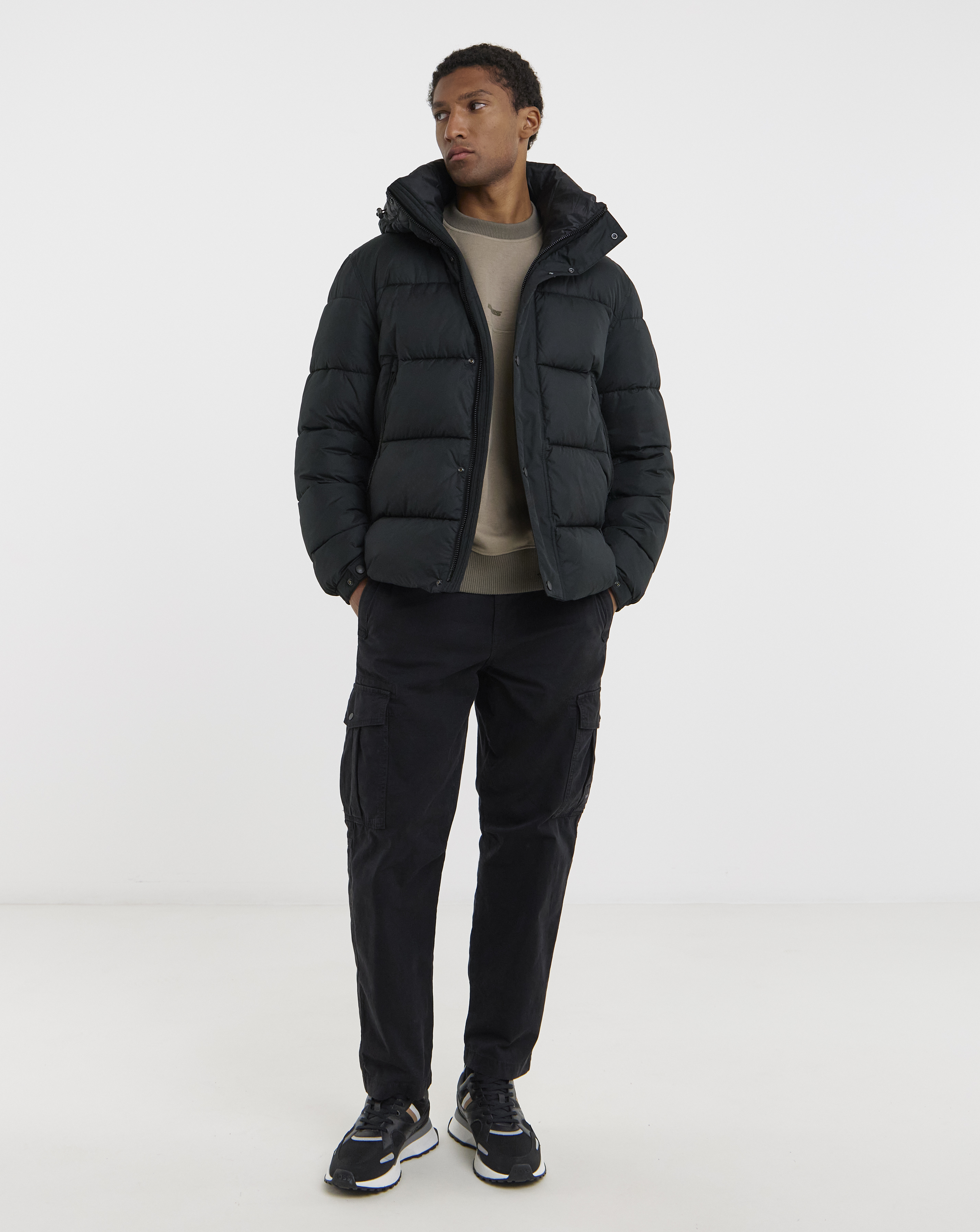 BOSS Hooded Puffer - Black