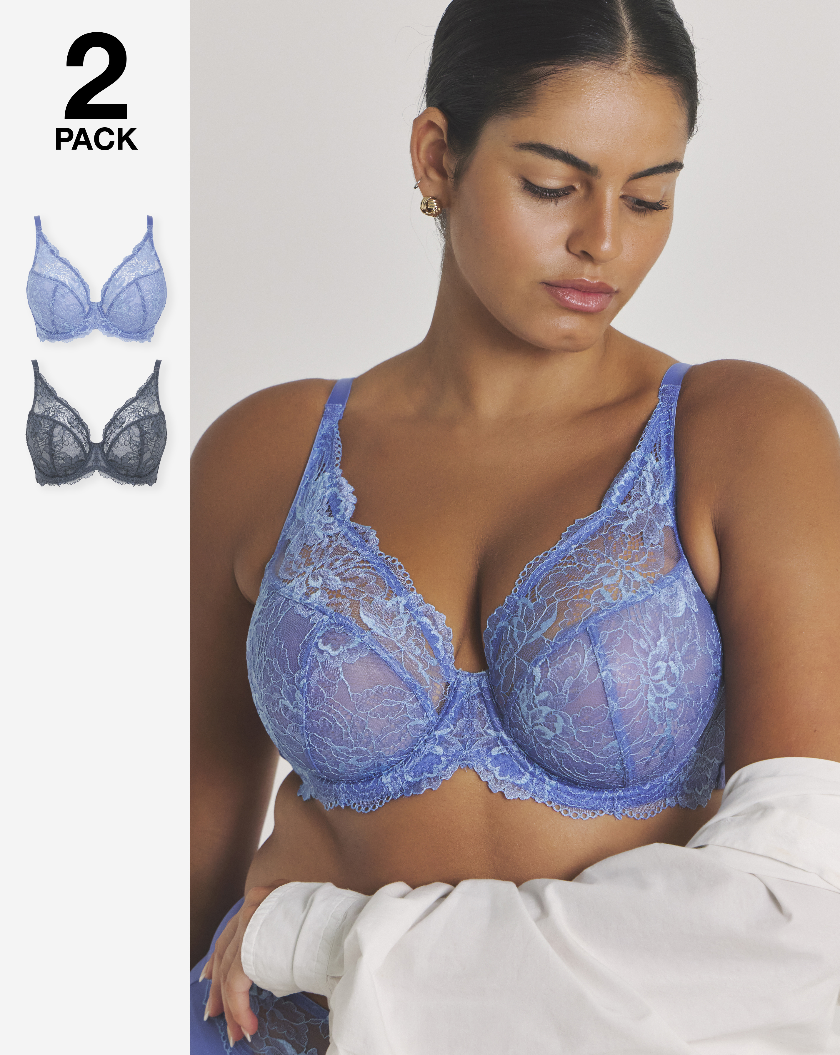 2 Pack Ella Wired Full Cup Bras