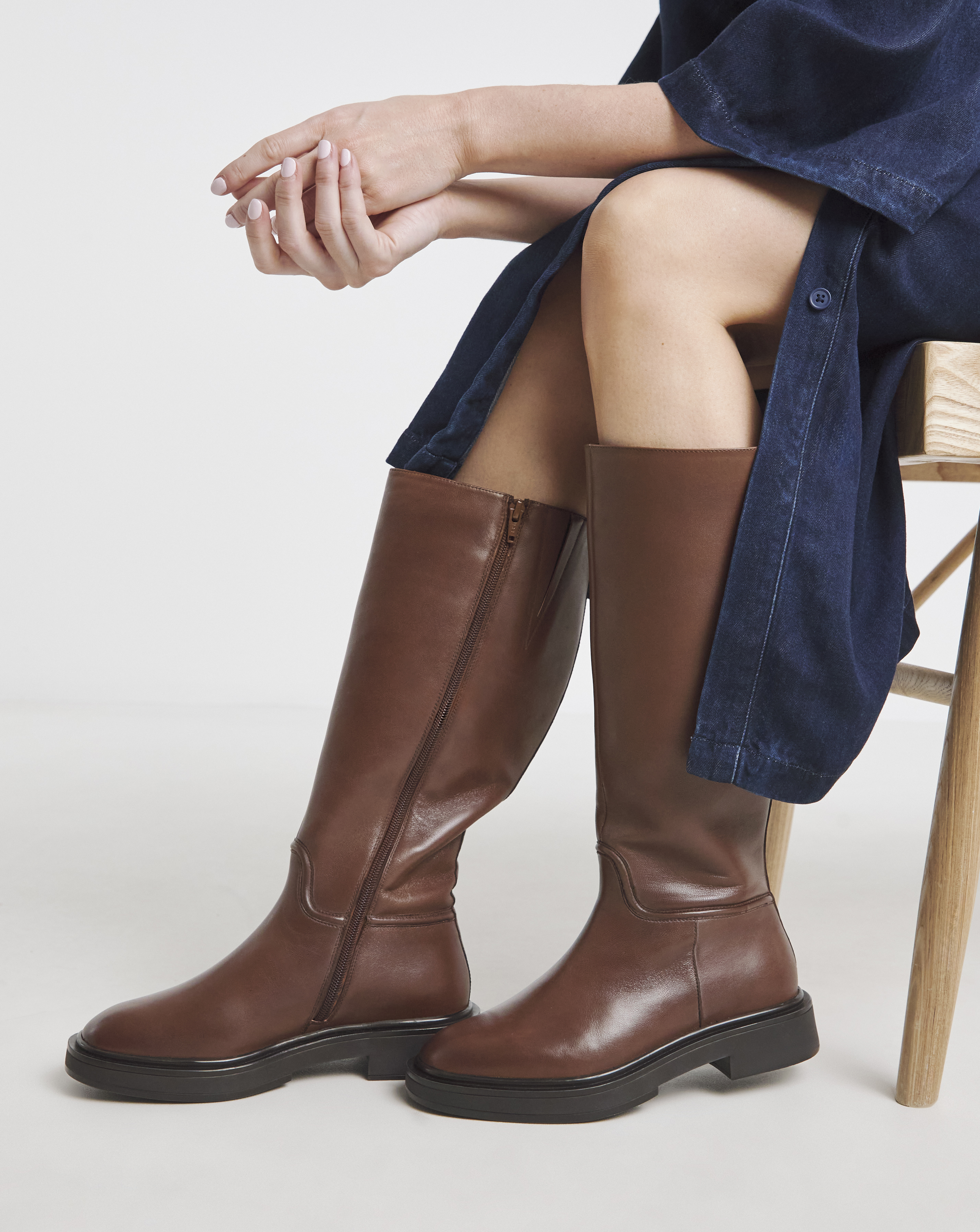 Leather Knee Riding Boots Ex Wide SC