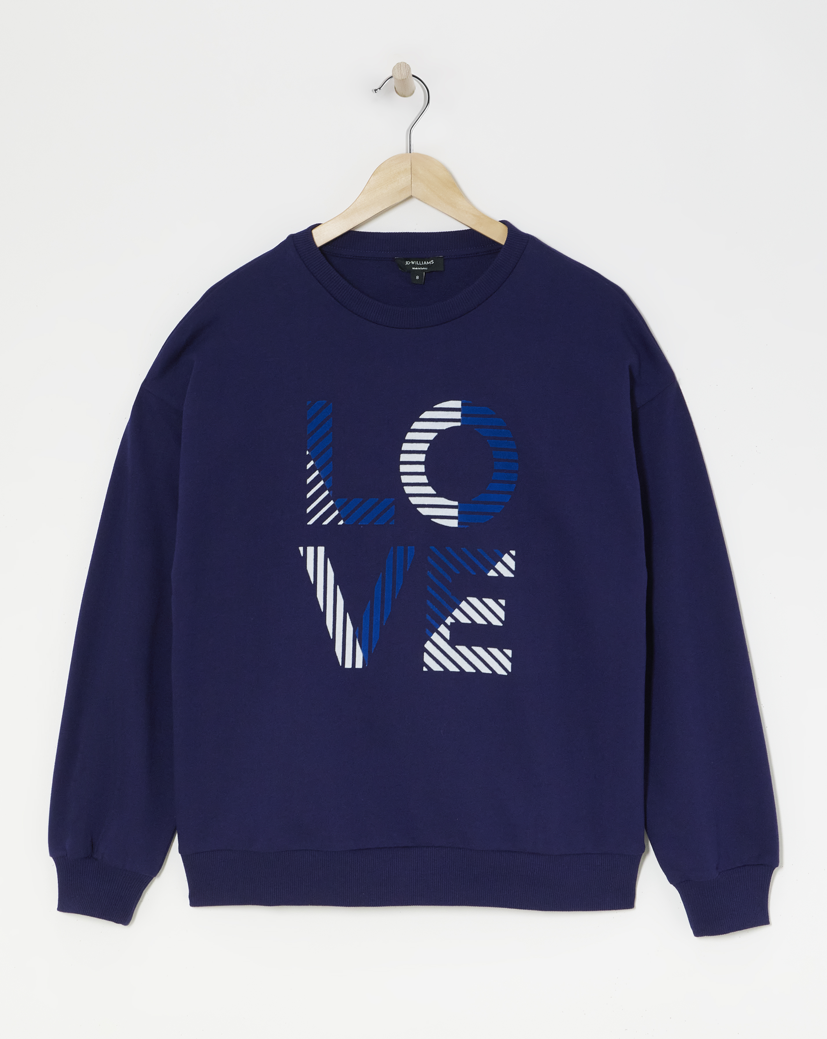 Navy Crew Neck Love Sweatshirt