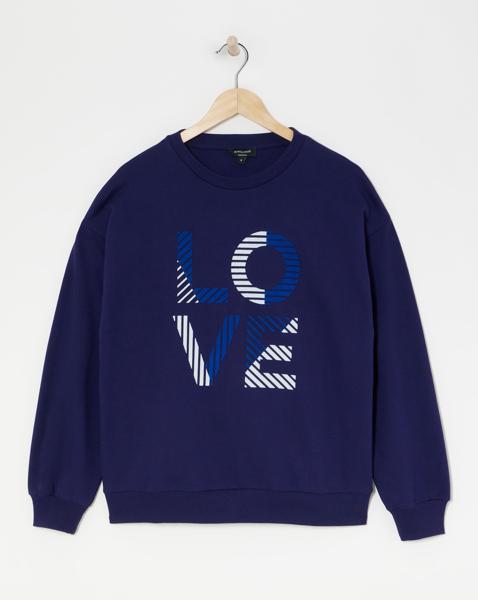 Navy Crew Neck Love Sweatshirt
