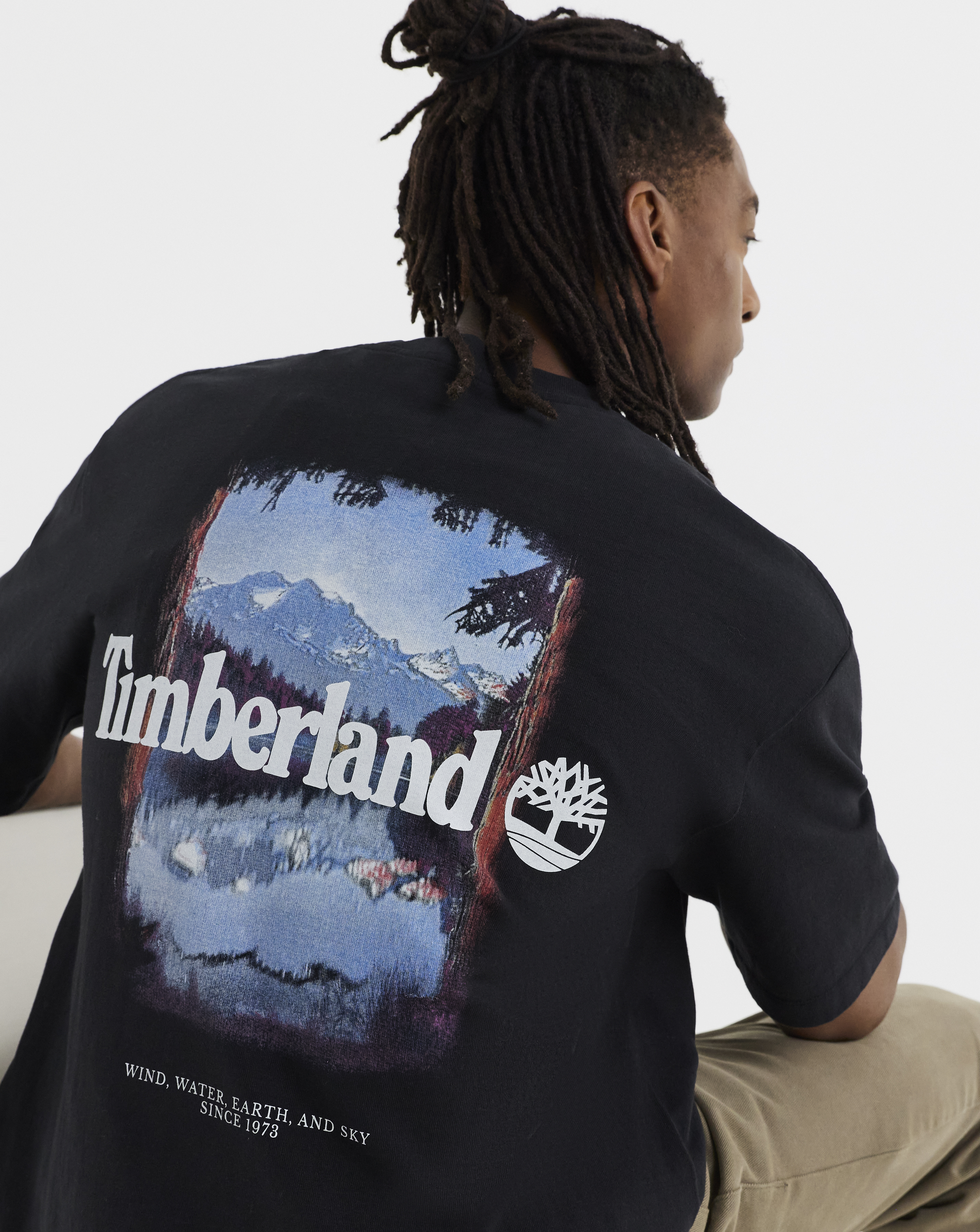Timberland Men's T-Shirt - Cotton - Black - L42/44
