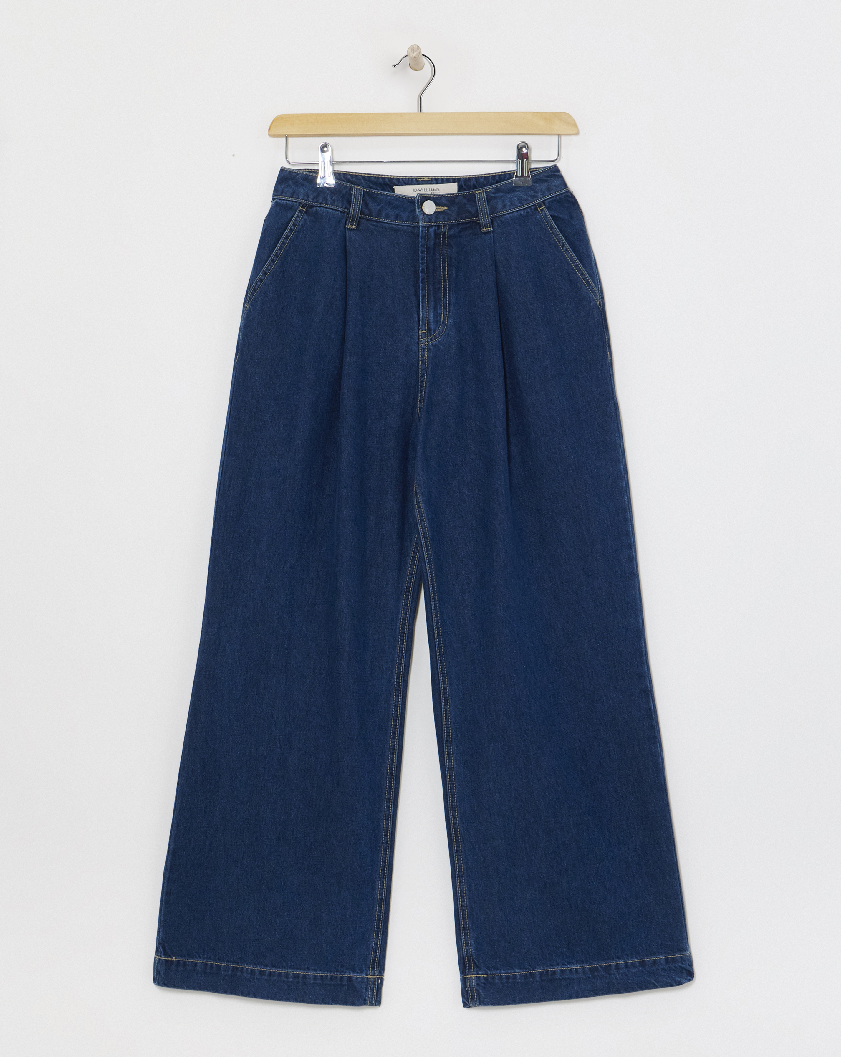 Pleat Front Wide Leg Jean
