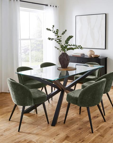 Bodie Dining Table with Emilie Chenille