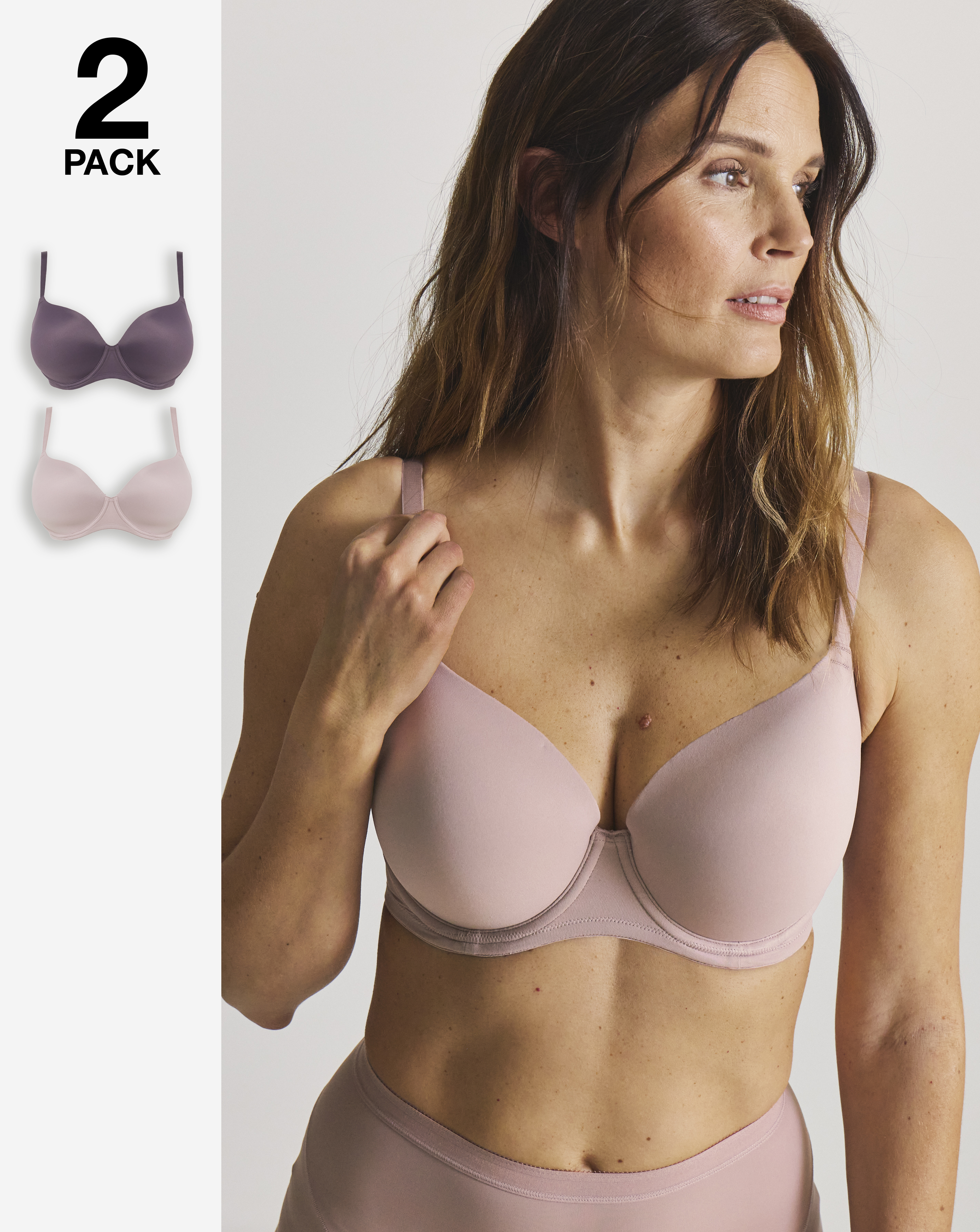 2 Pack Smoothing Microfibre T-Shirt Bras