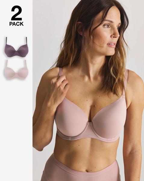 2 Pack Smoothing Microfibre T-Shirt Bras