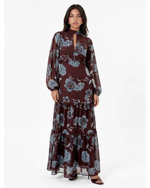 Anaya Floral Print Tiered Maxi Dress