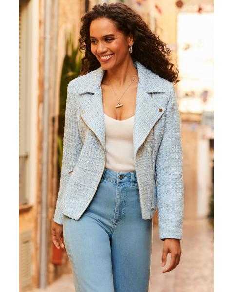 Sosandar Boucle Biker Jacket
