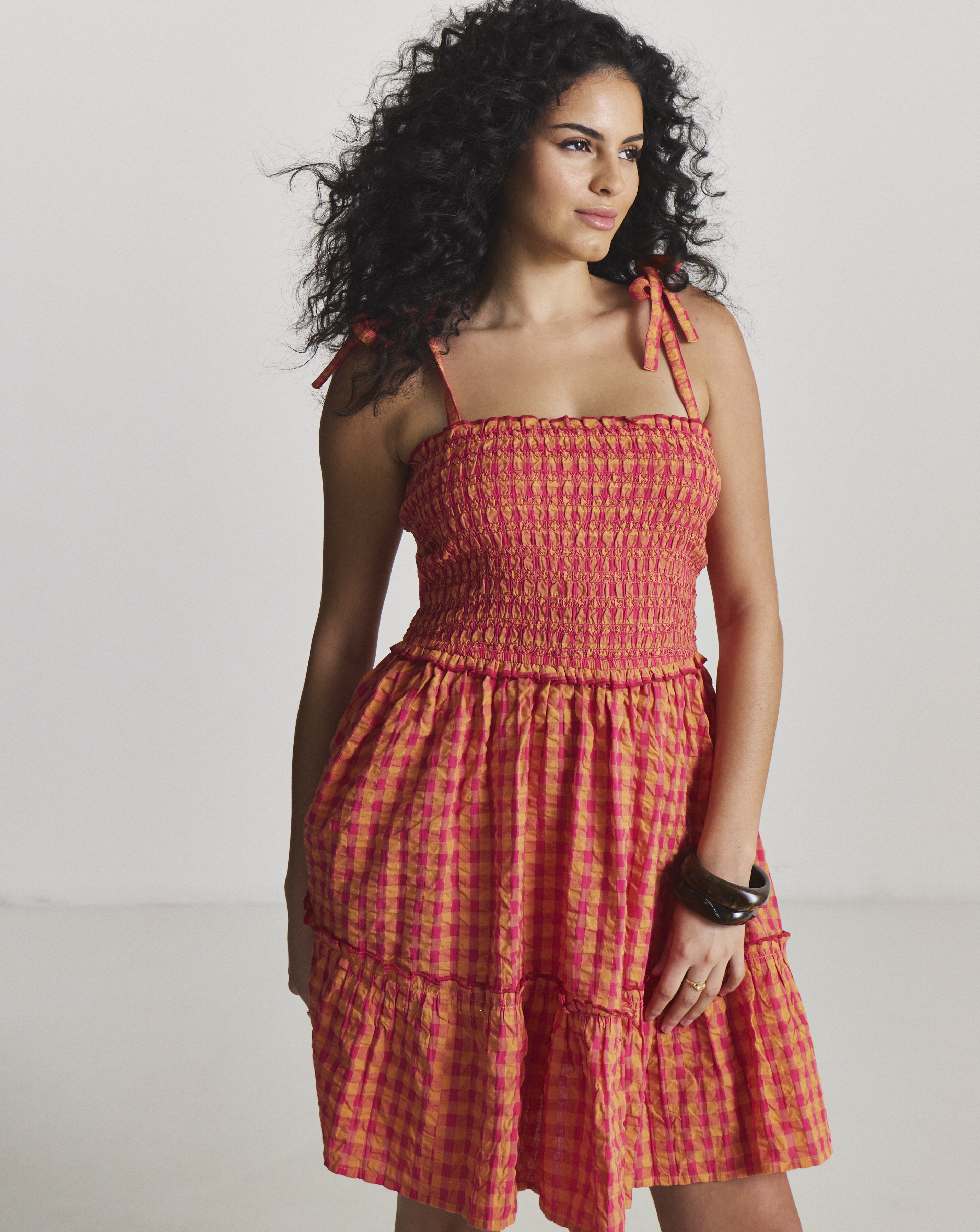New In - Gingham Mini Beach Dress
