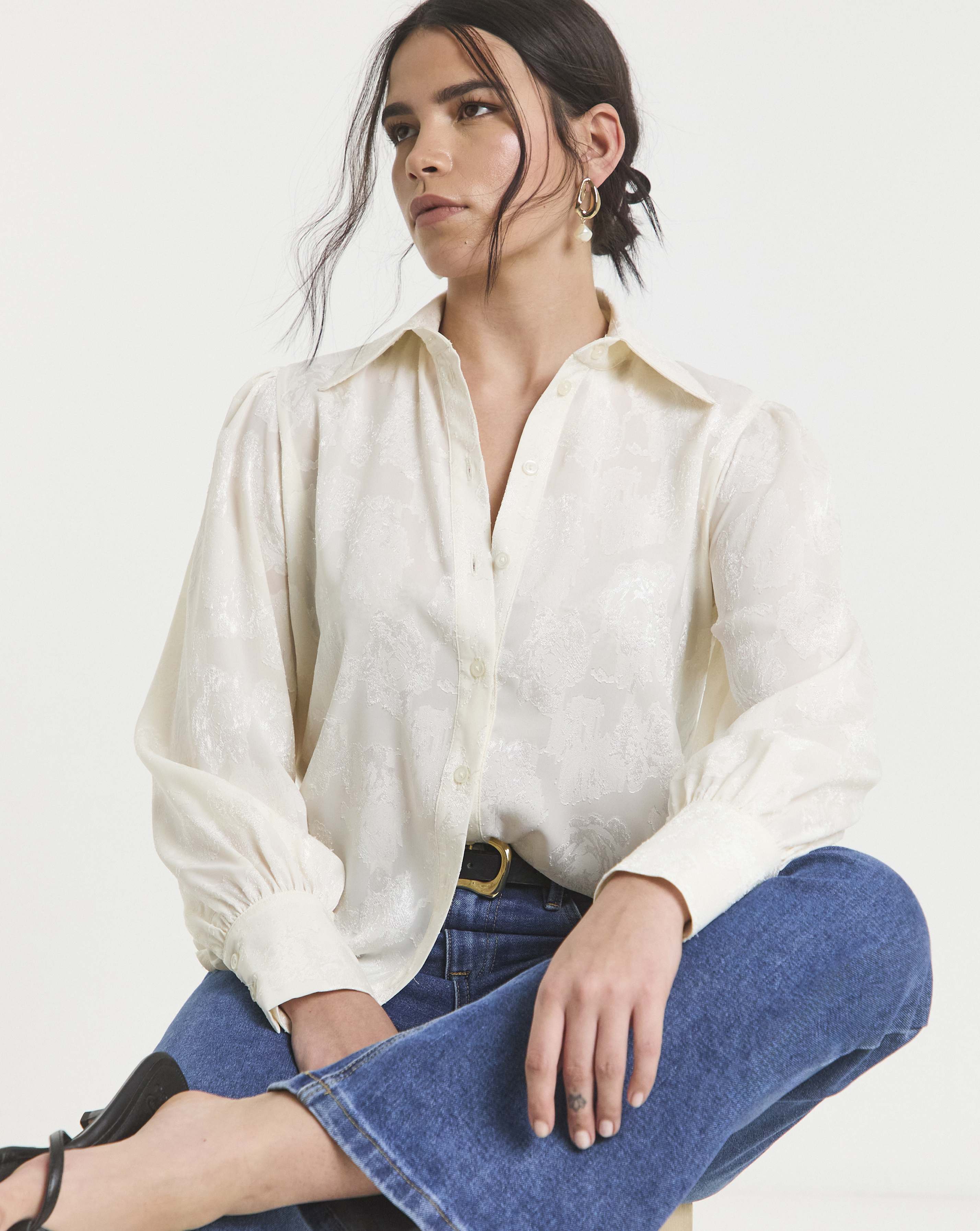 Flounce London Llace Frill Blouse