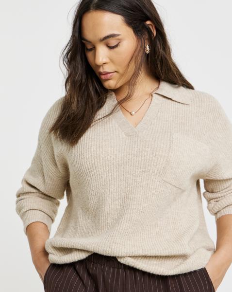 V-Neck Collared Jumper