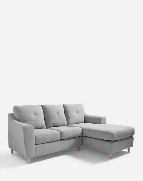 Baxter Right Hand Corner Chaise Sofa - Silver