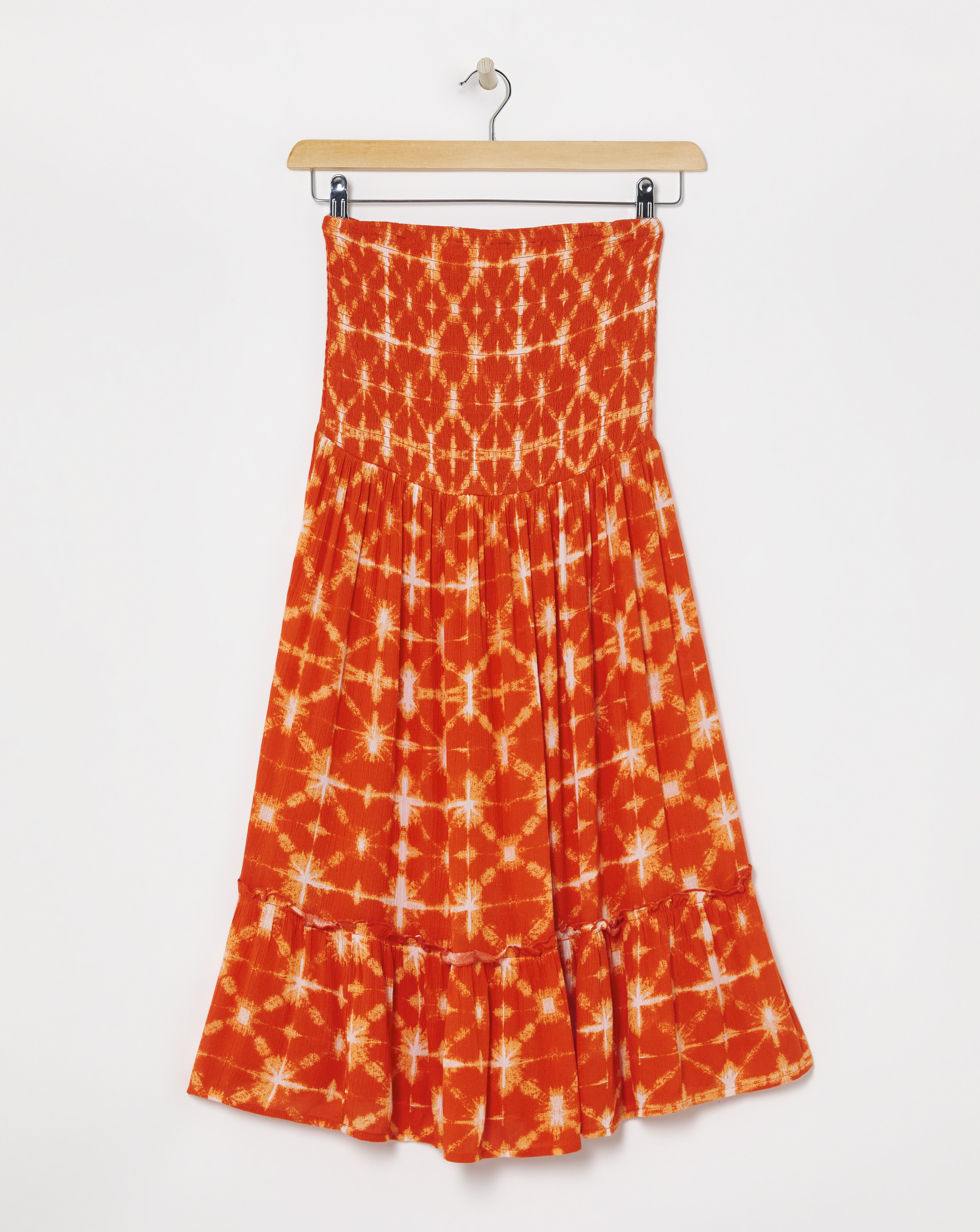 Shirred Bandeau Mini Beach Dress