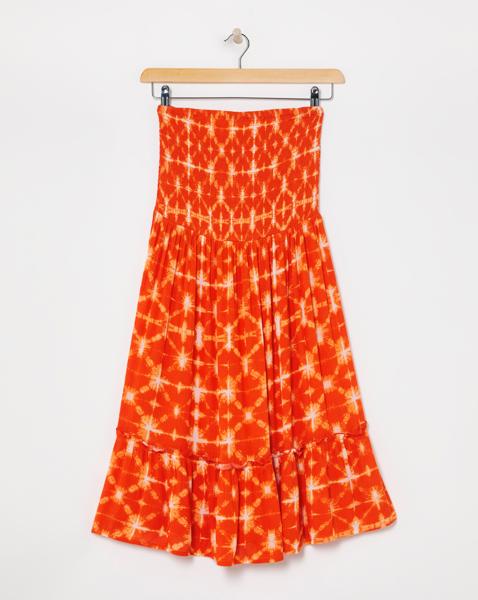 Shirred Bandeau Mini Beach Dress