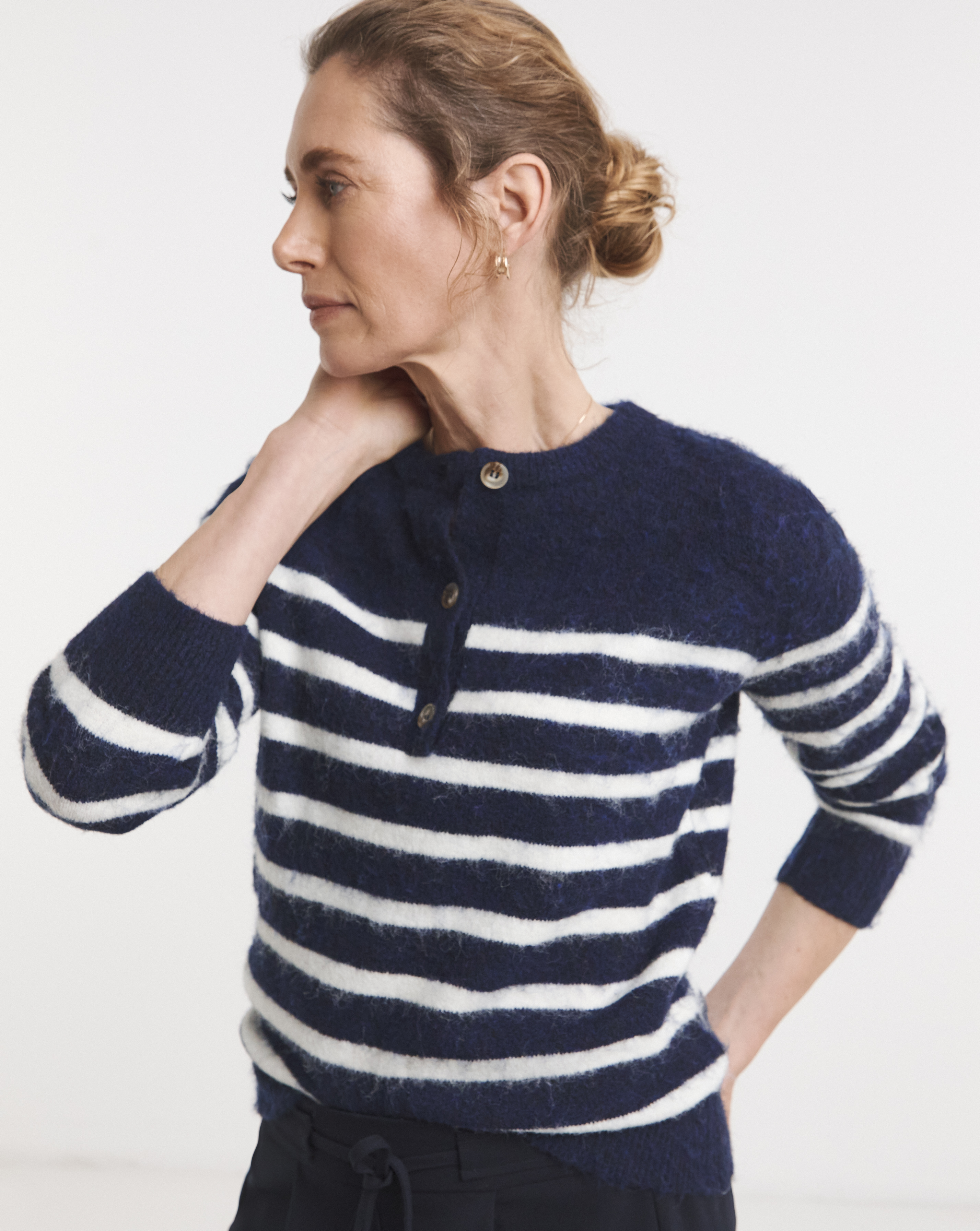 Breton Stripe Henley Jumper