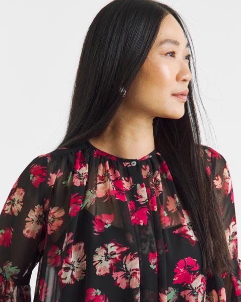 Georgette Collarless Blouse