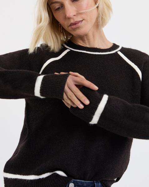 Contrast Crew Neck Knitted Jumper