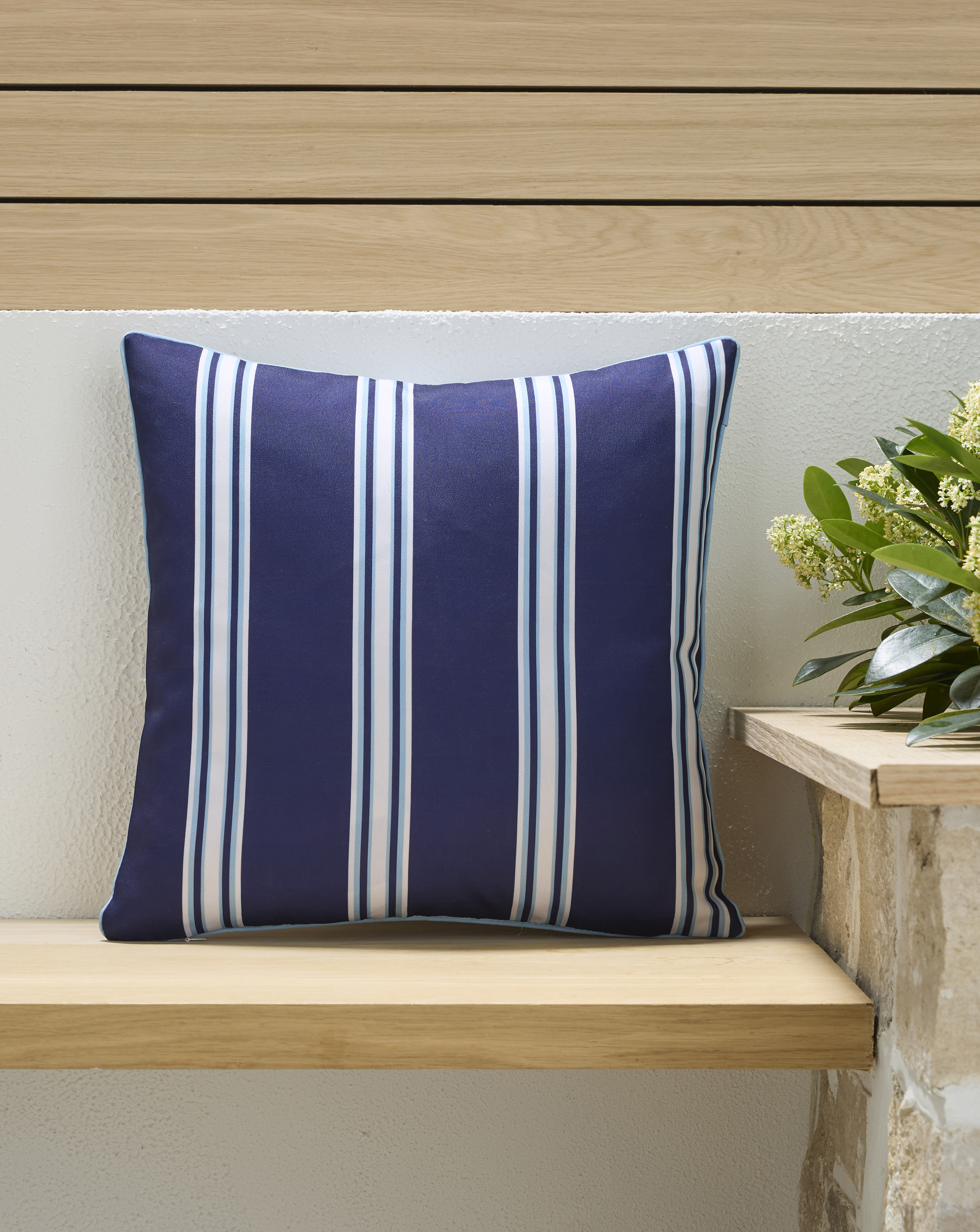 Tile Print Outdoor Cushion with Stripe