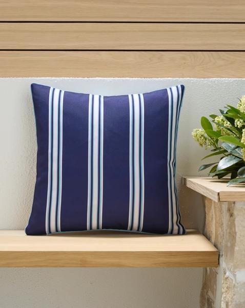 Tile Print Outdoor Cushion with Stripe