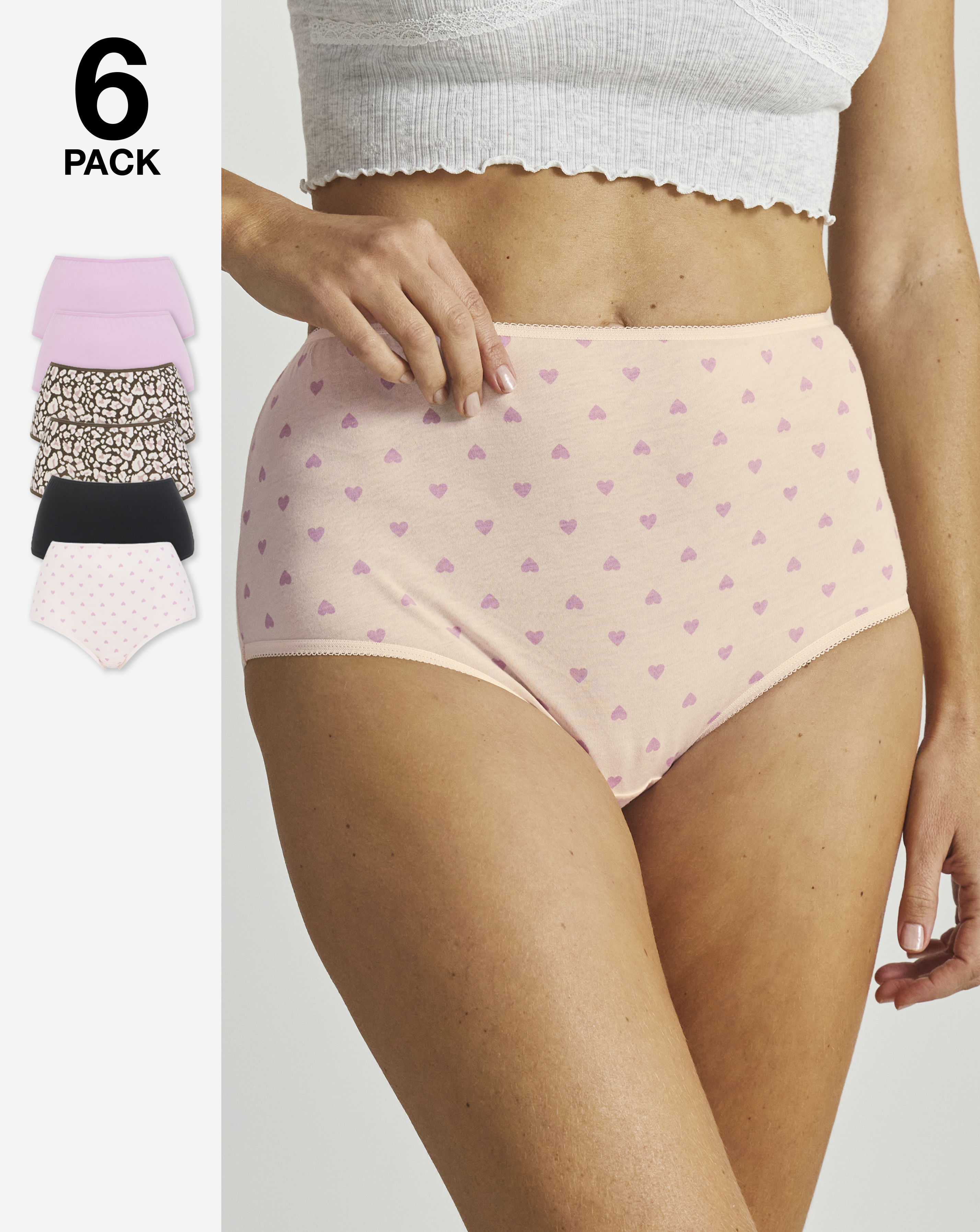 6 Pack Full Brief Knickers