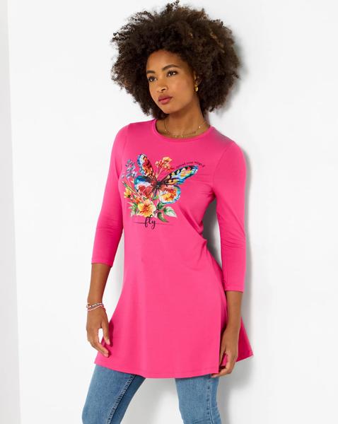 JB Beautiful Butterfly Graphic Tunic Top