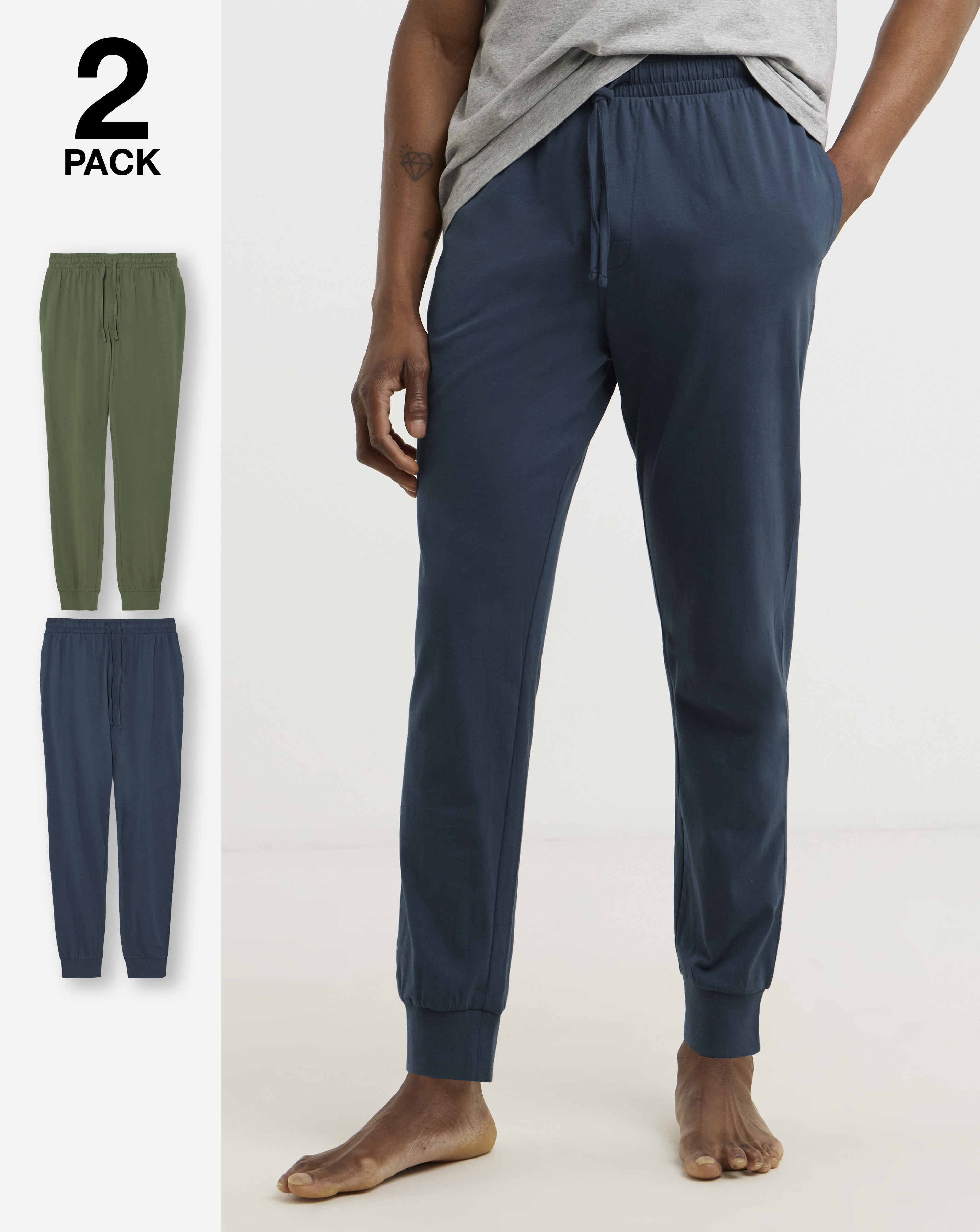2 Pack Jersey Cuffed Lounge Pants