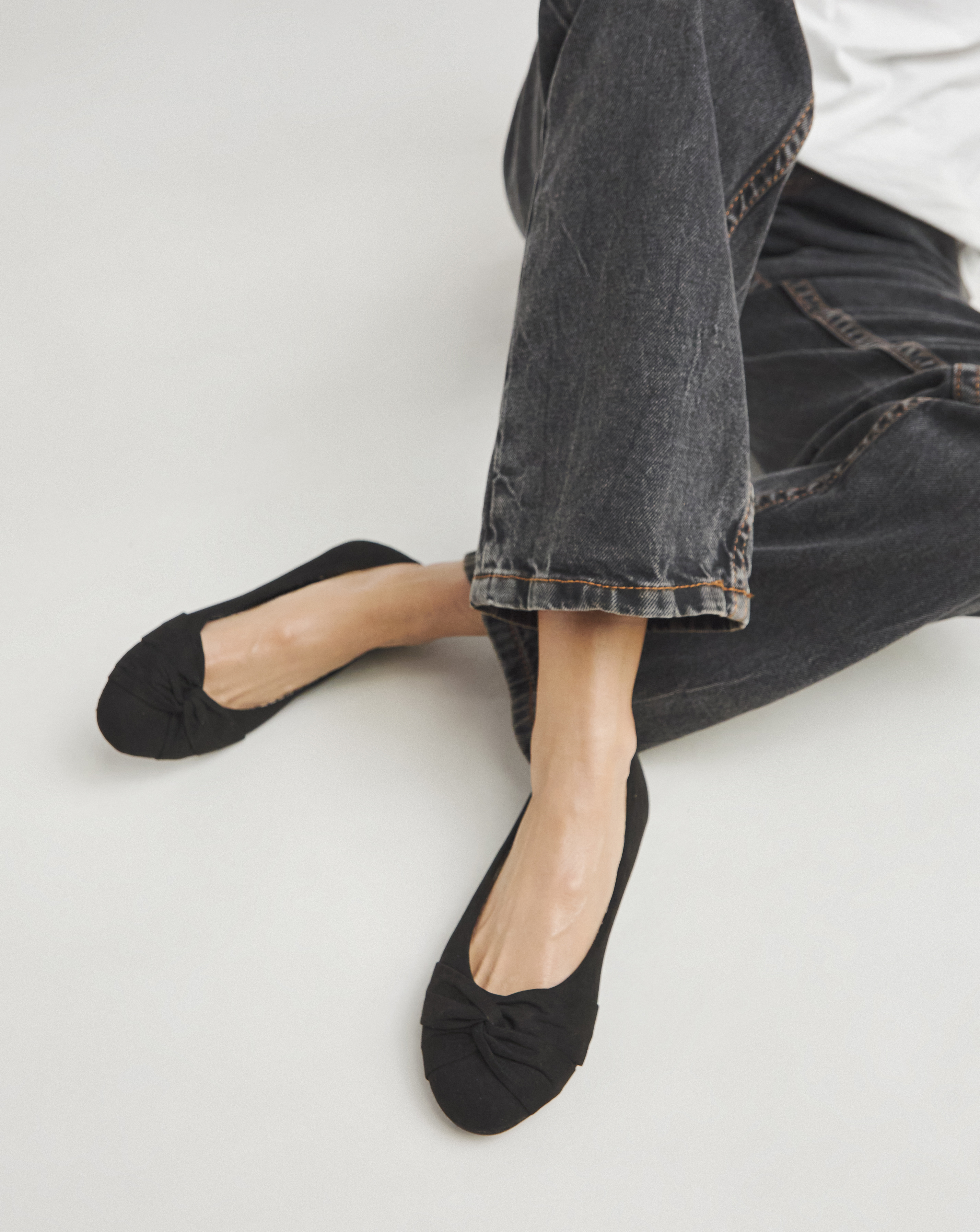 Twist Front Ballerina Shoes Wide Fit