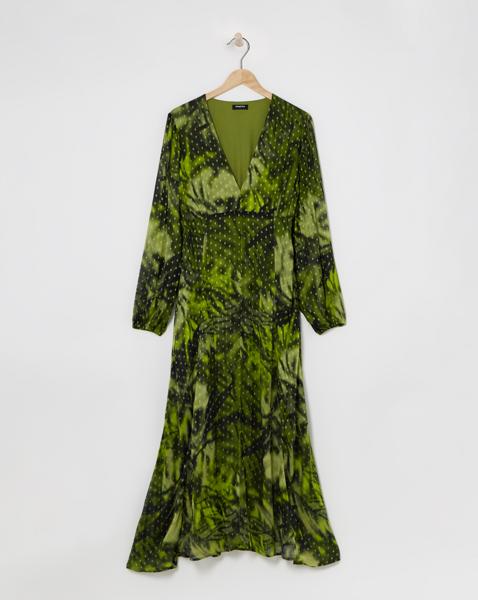 Georgette Foil Button Up Maxi
