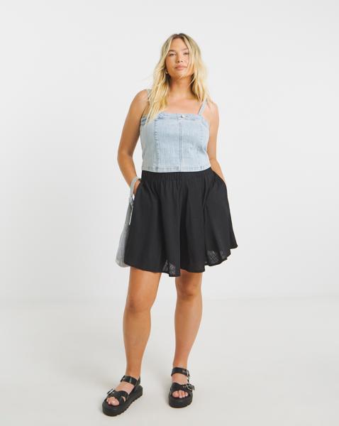 Simply Be Diamante Denim Corset