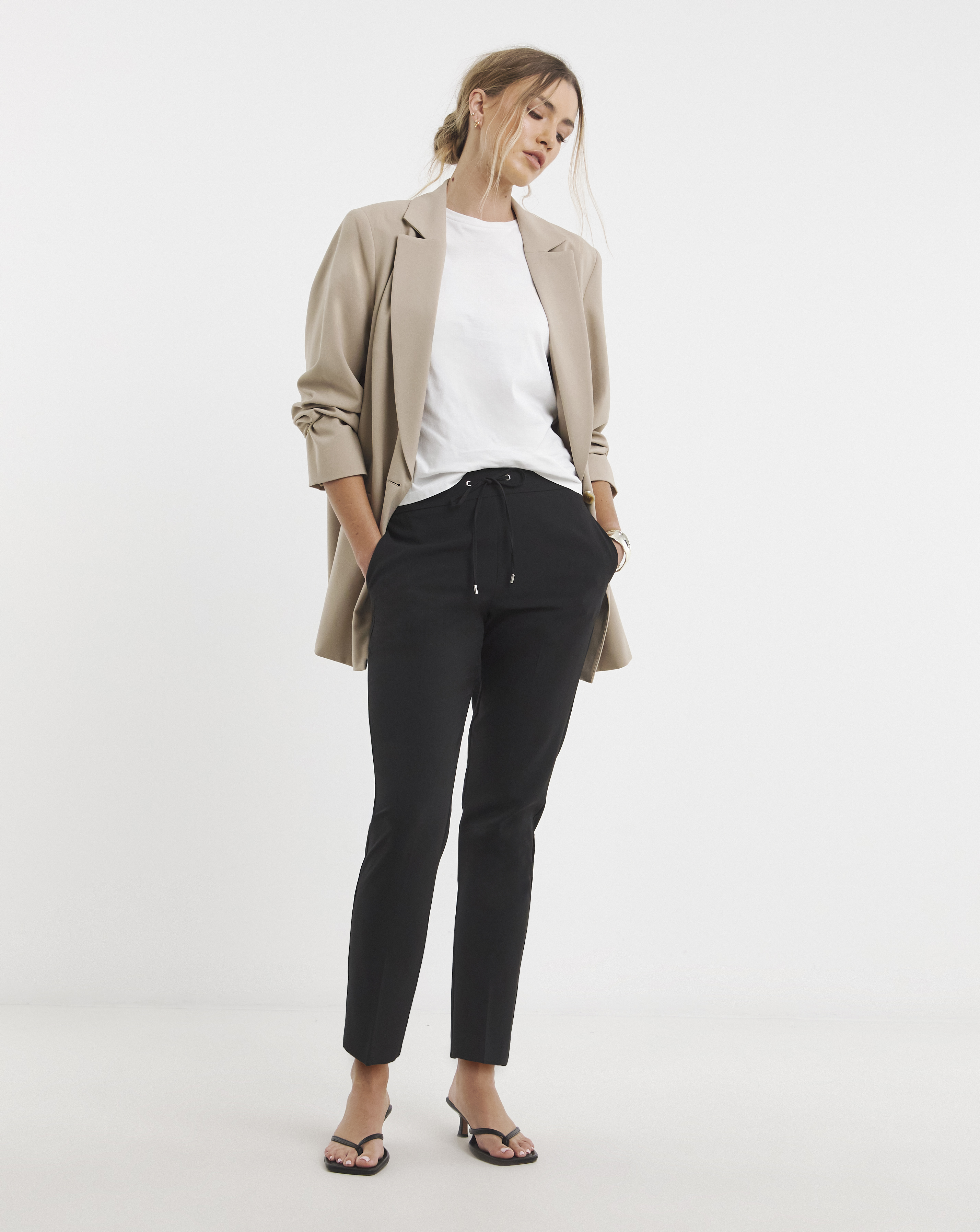 Tie Waist Workwear Trousers