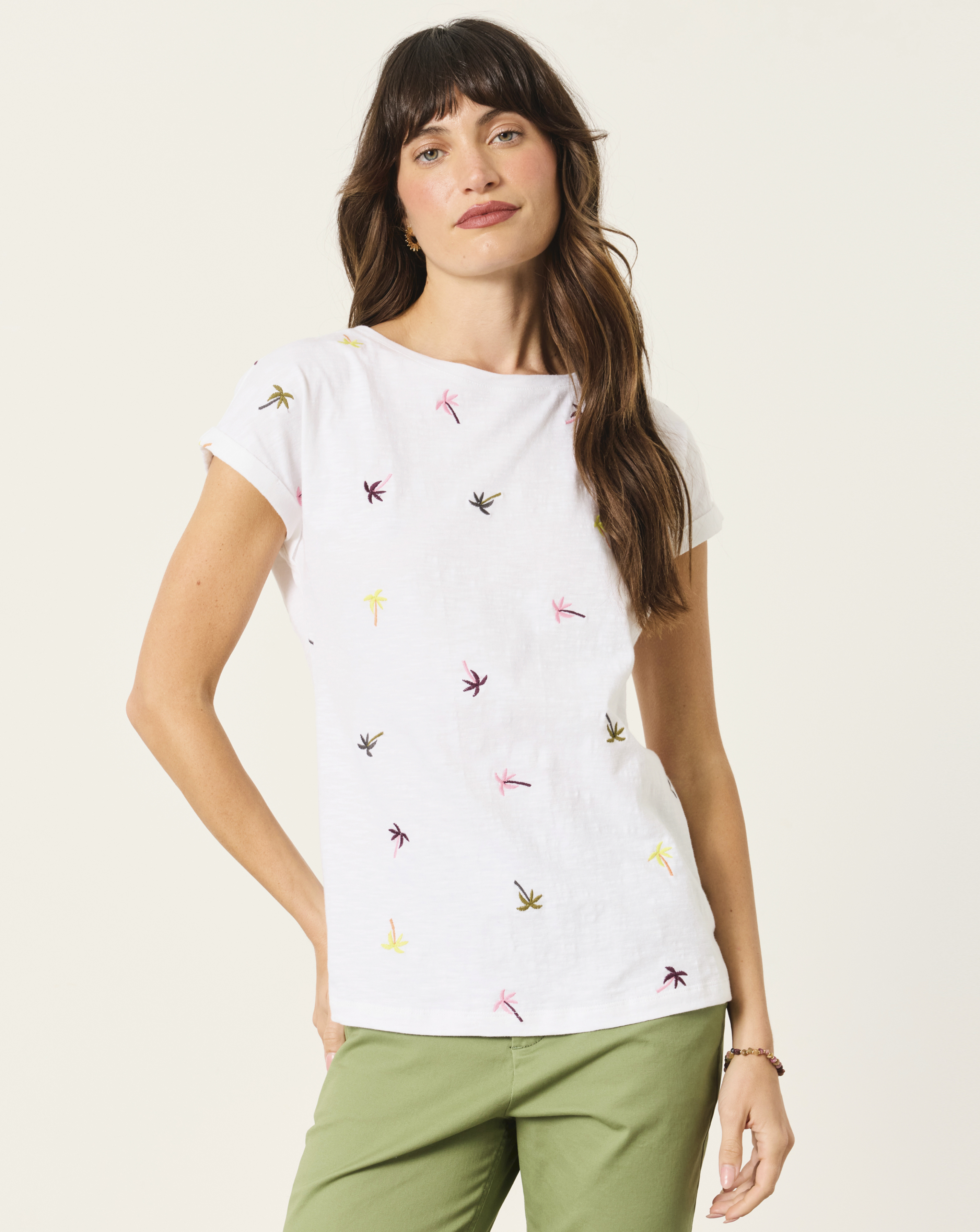 FatFace Women's Jersey Top - White - Size 14