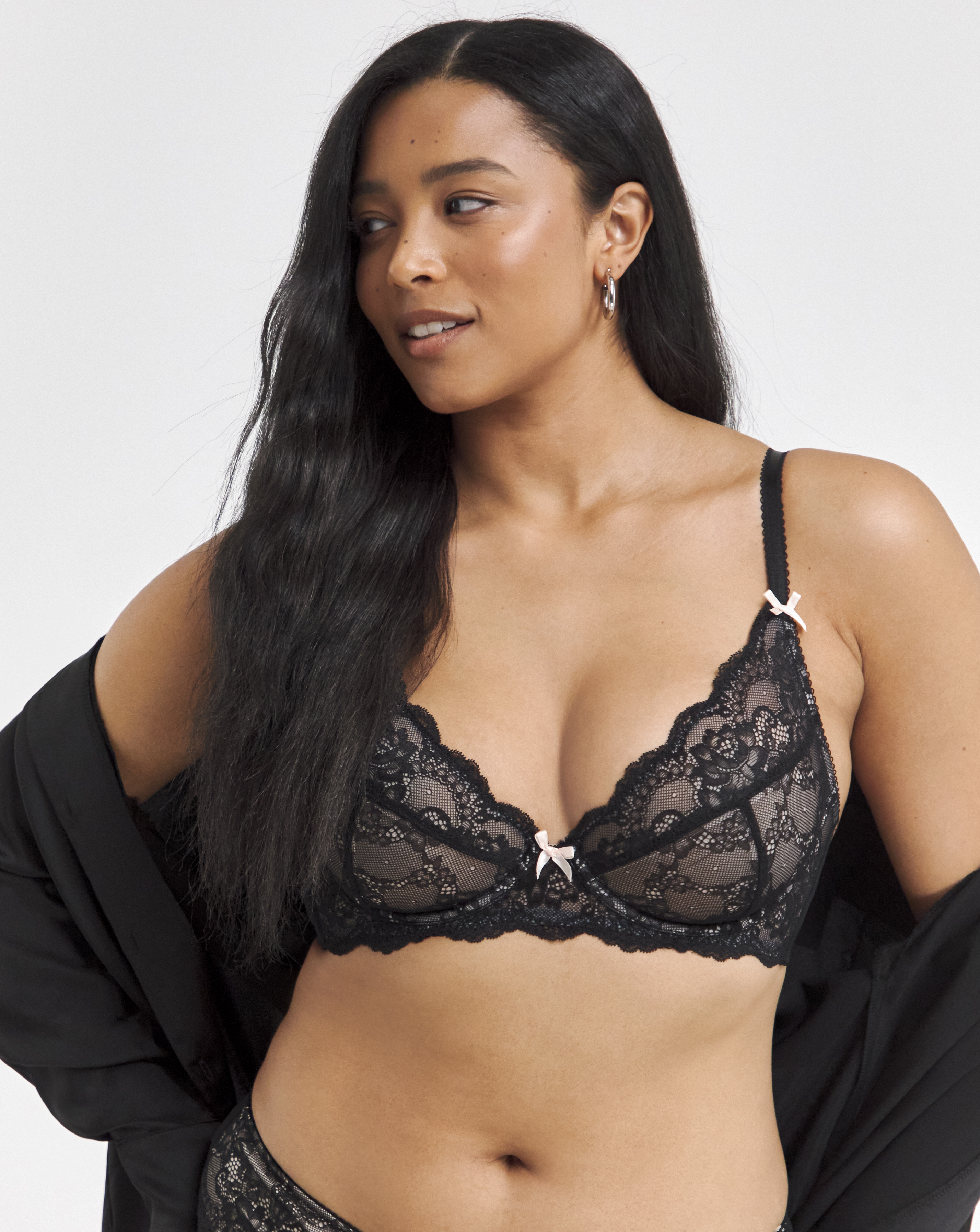 Figleaves Juliette Lace Full Cup Bra In Black | UK Size 32B Women's