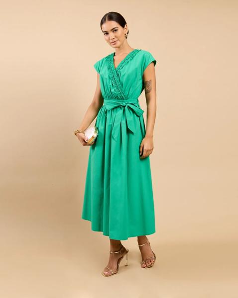 LM Green Frill Midaxi
