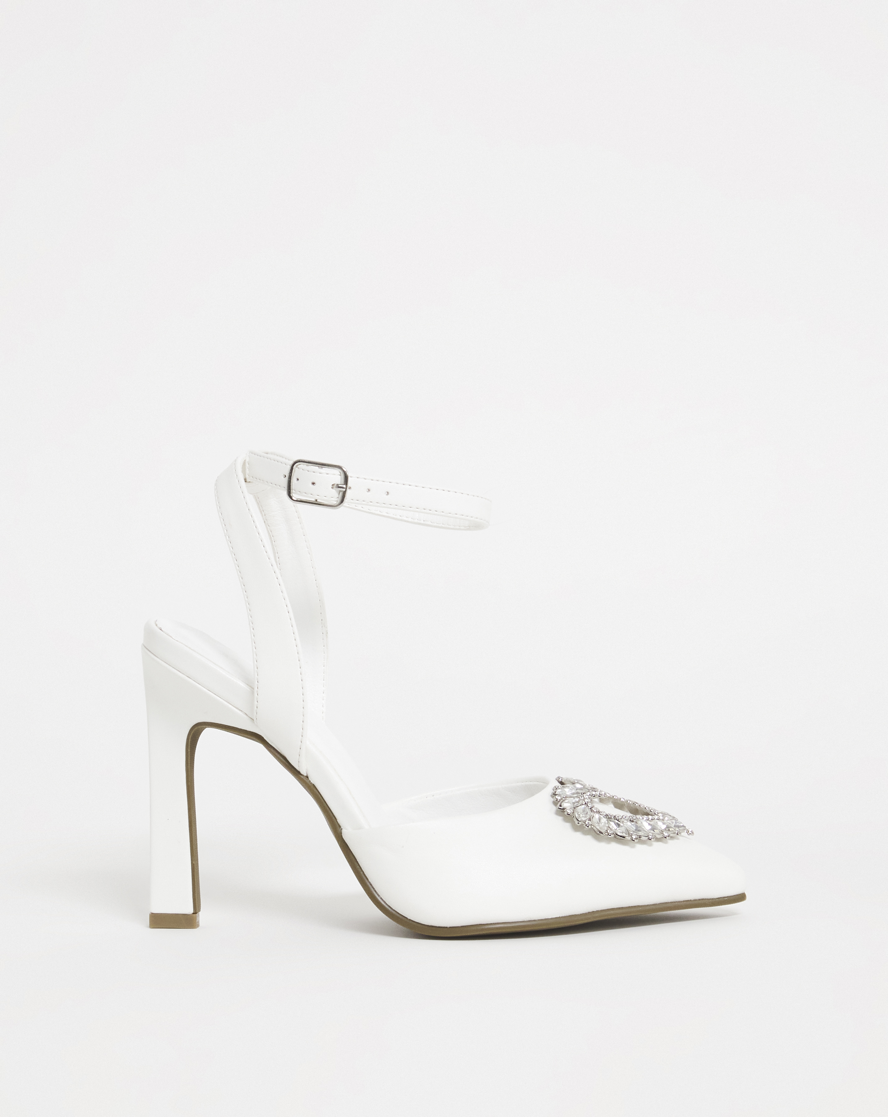 Heart Trim Heeled Shoes Ex Wide