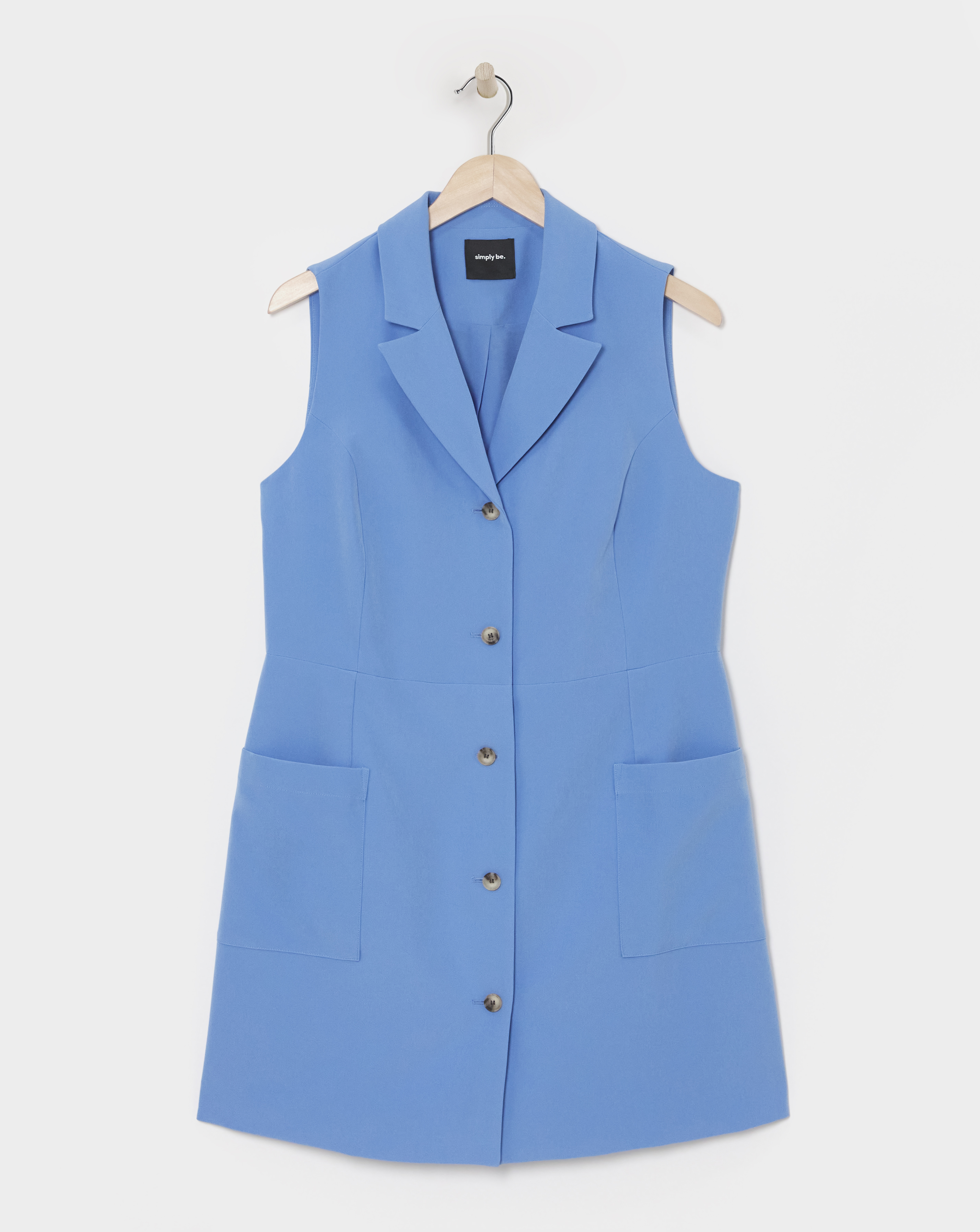 Simply Be - Women's Blue Sleeveless Waistcoat Dress - Size 18 - Blue
