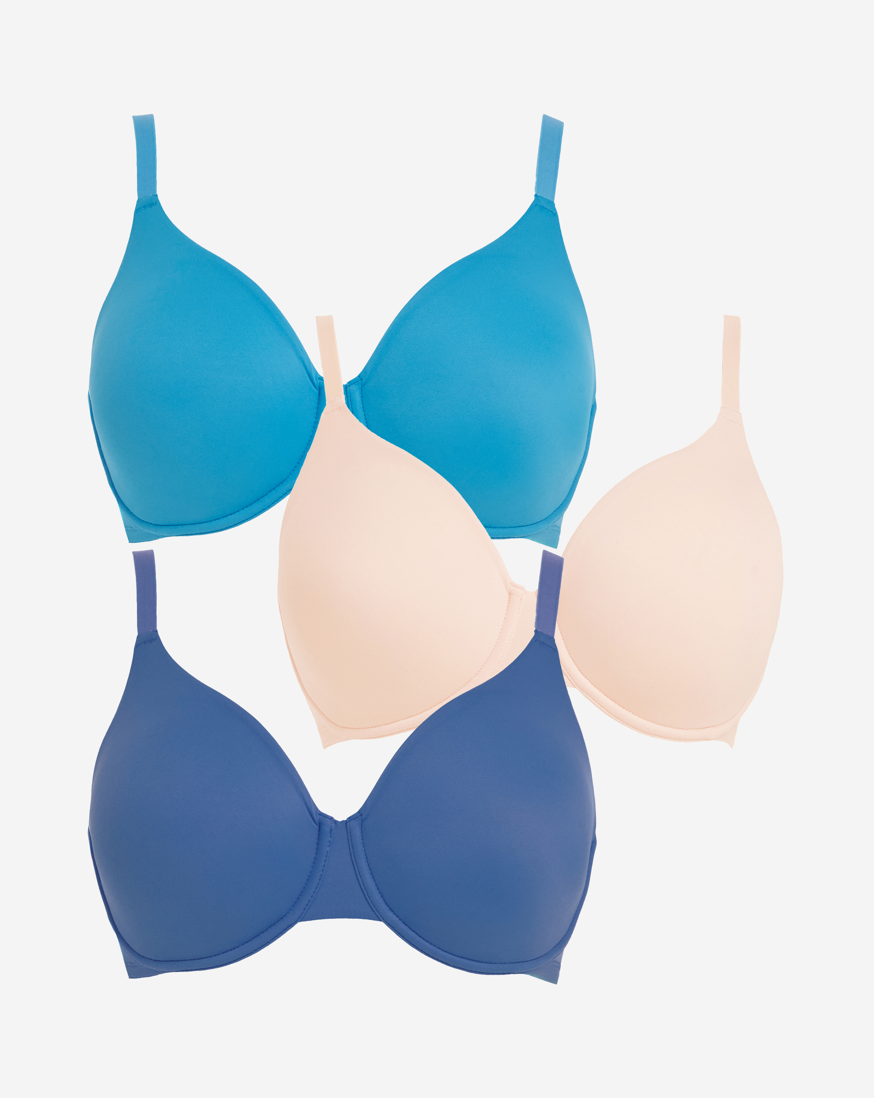 3 Pack Claire Micro Wired Full Cup Bras