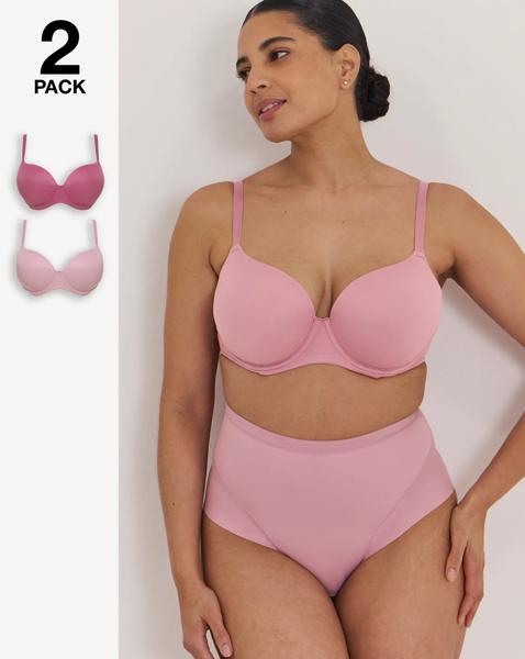 2 Pack Smoothing Microfibre T-Shirt Bras