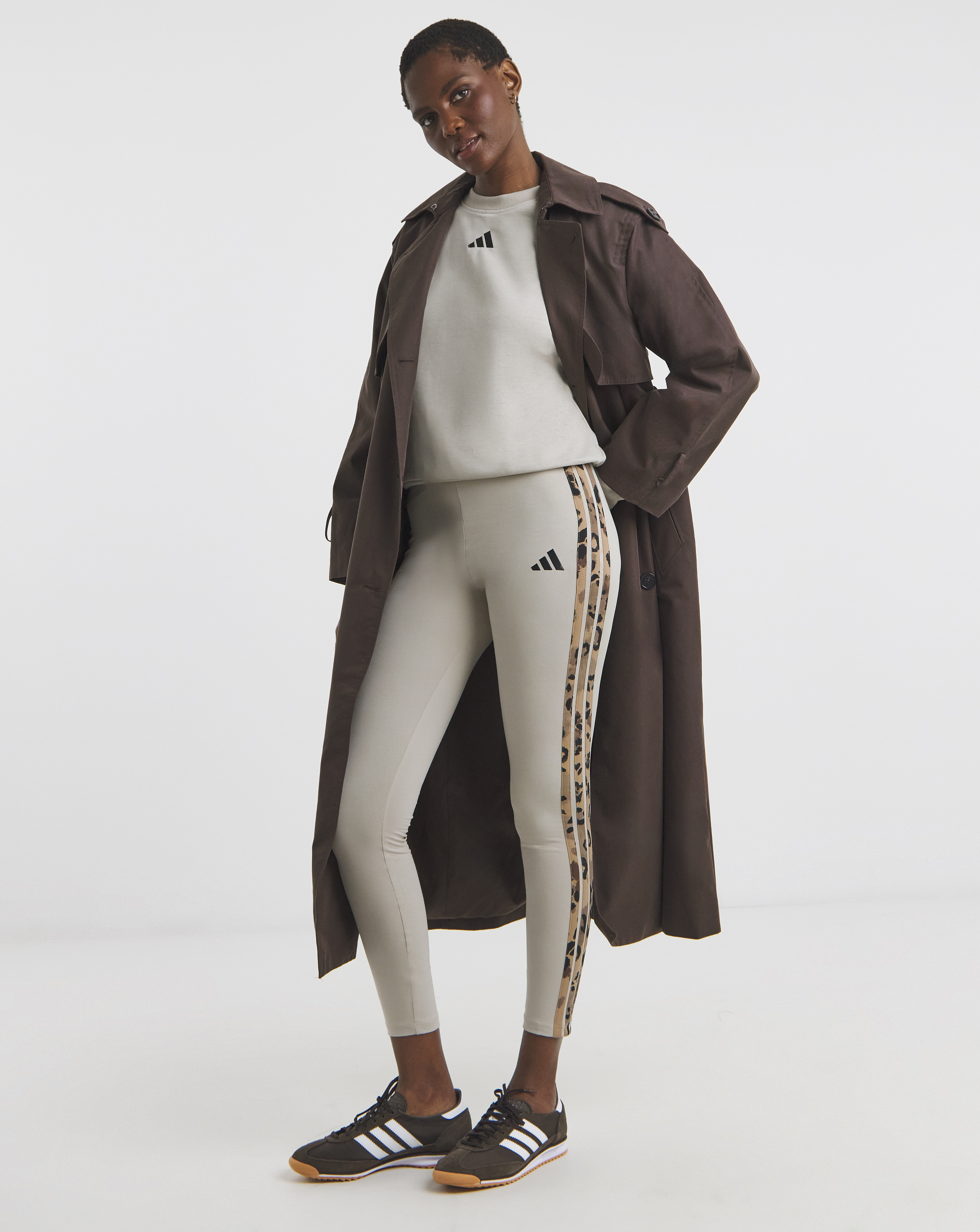 adidas 3 Stripe Leopard Legging