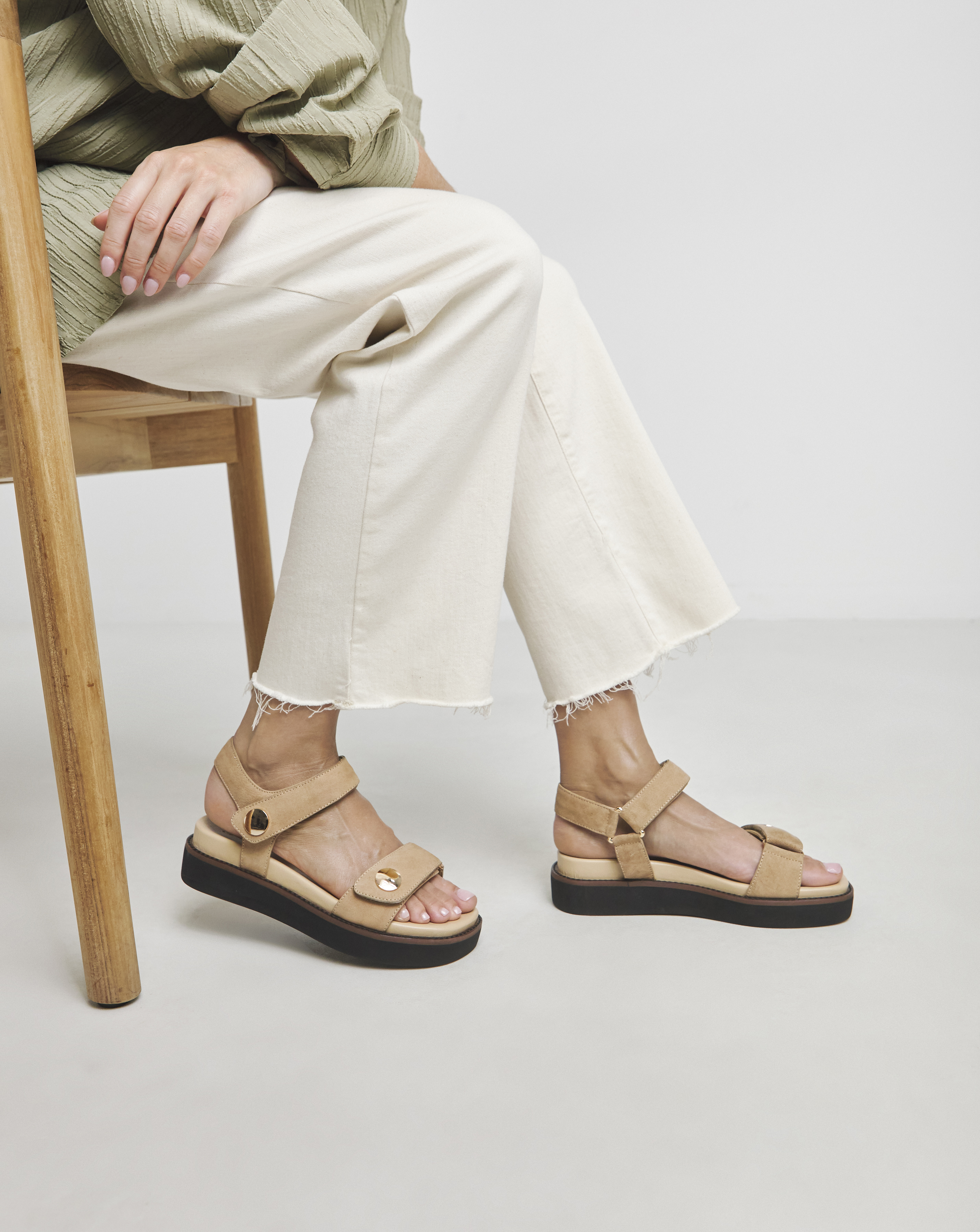 Two Part Leather Sandal Wide Fit