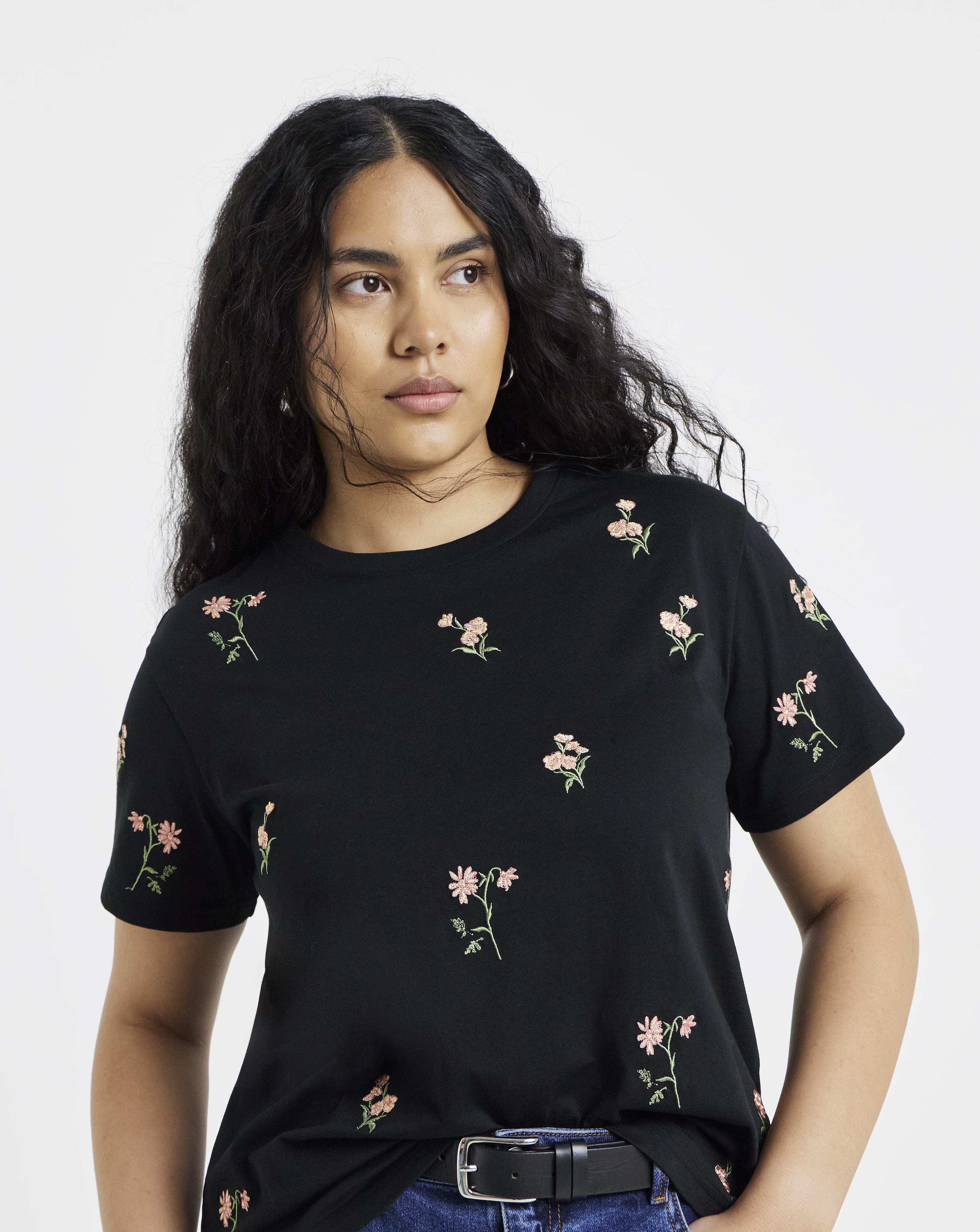 Embroidered Ditsy Flower T-Shirt